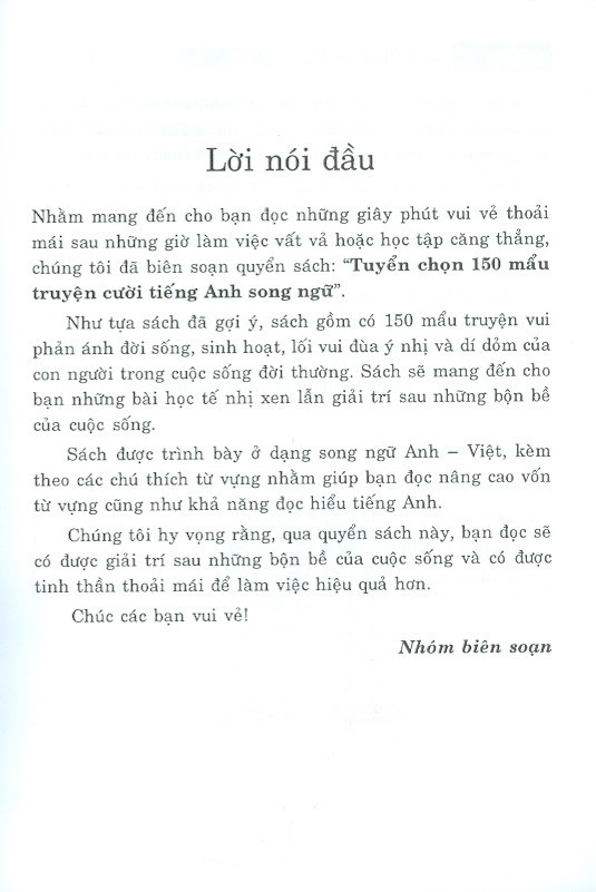 tuyển chọn 150 mẩu chuyện cười tiếng anh song ngữ
