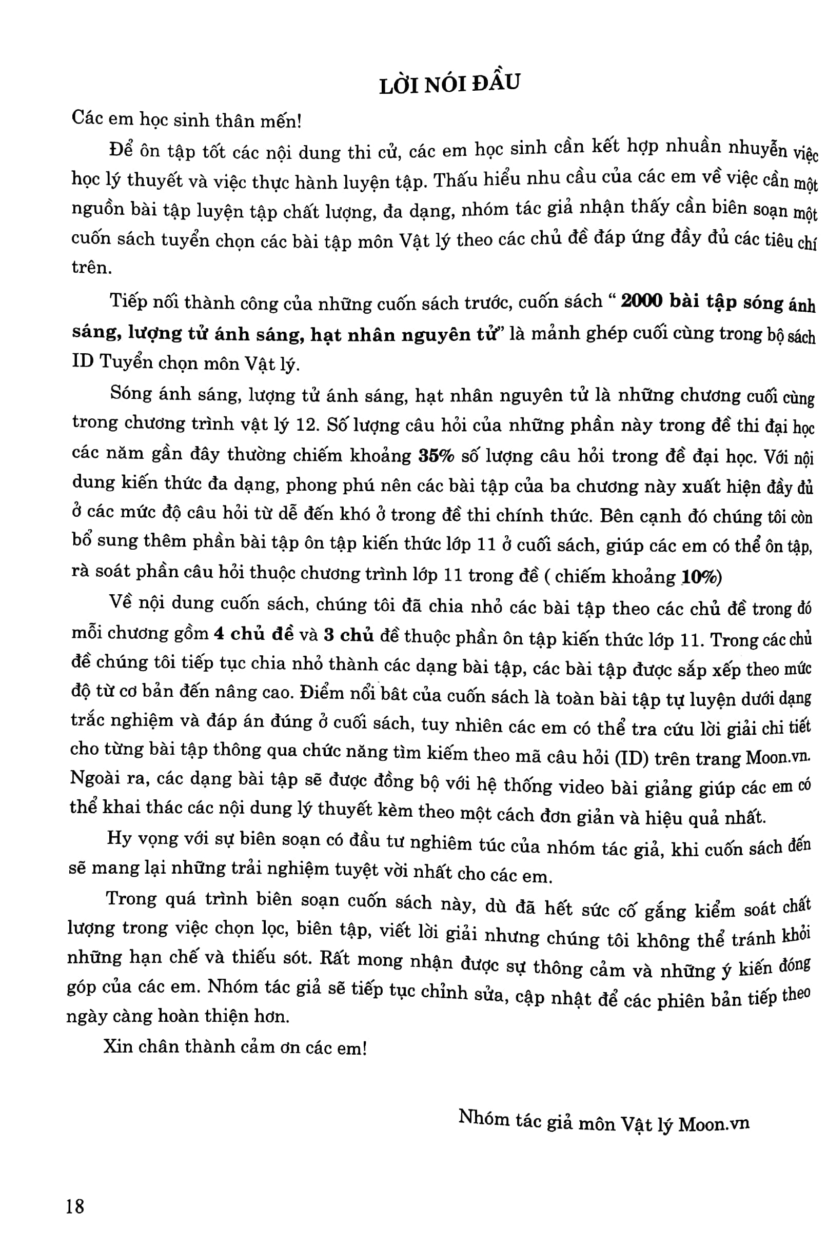 tuyển chọn 2000 bài sóng ánh sáng, lượng tử ánh sáng và hạt nhân nguyên tử