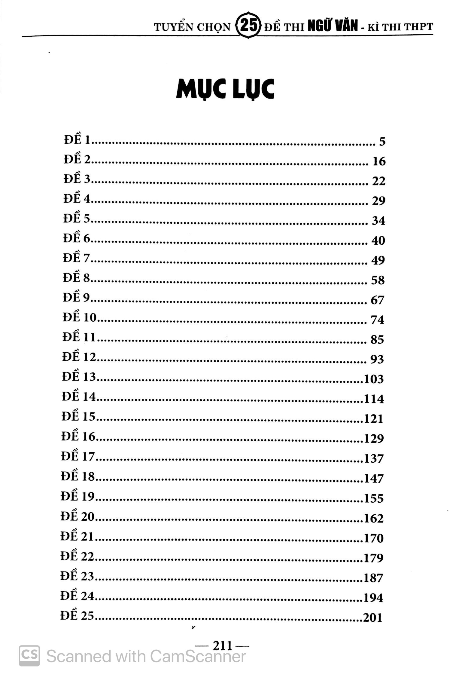tuyển chọn 25 đề thi ngữ văn kì thi thpt