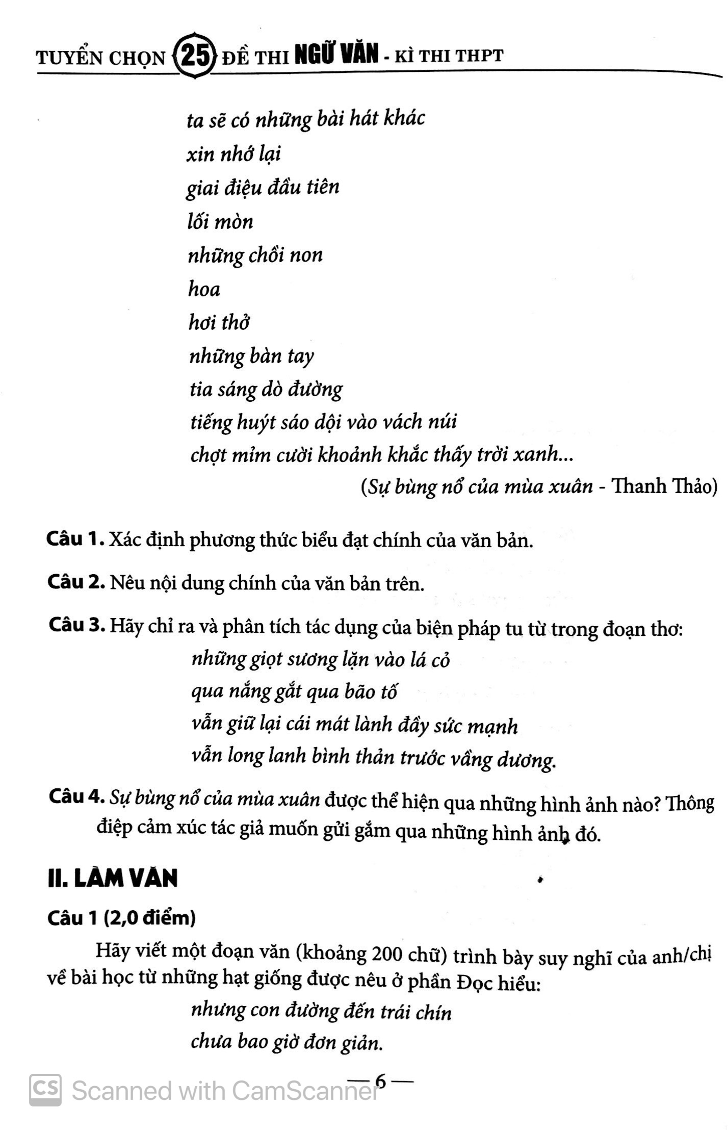 tuyển chọn 25 đề thi ngữ văn kì thi thpt