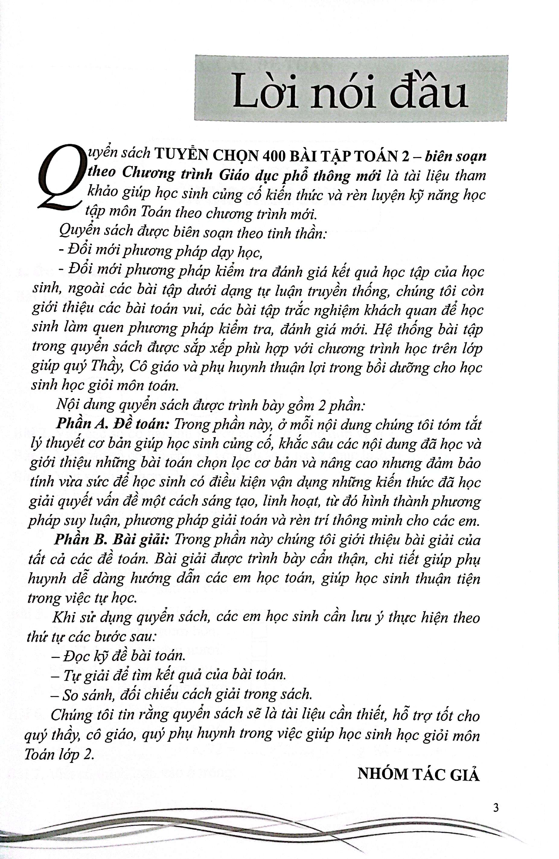 tuyển chọn 400 bài tập toán 2 - dành cho học sinh yêu thích toán