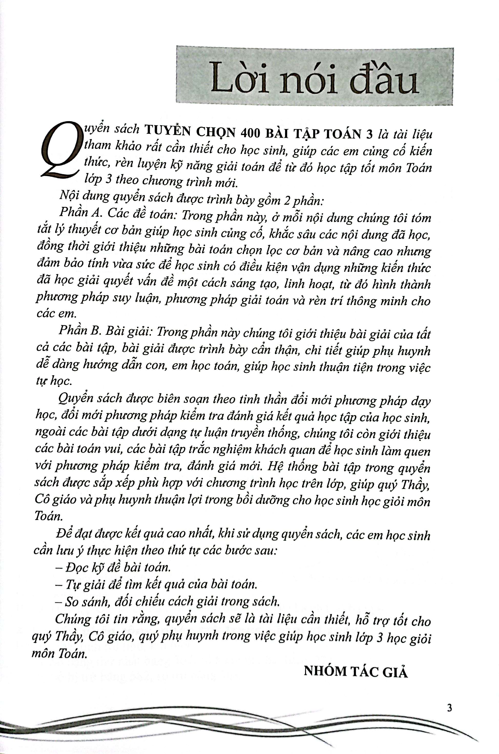 tuyển chọn 400 bài tập toán 3 - bồi dưỡng học sinh khá, giỏi