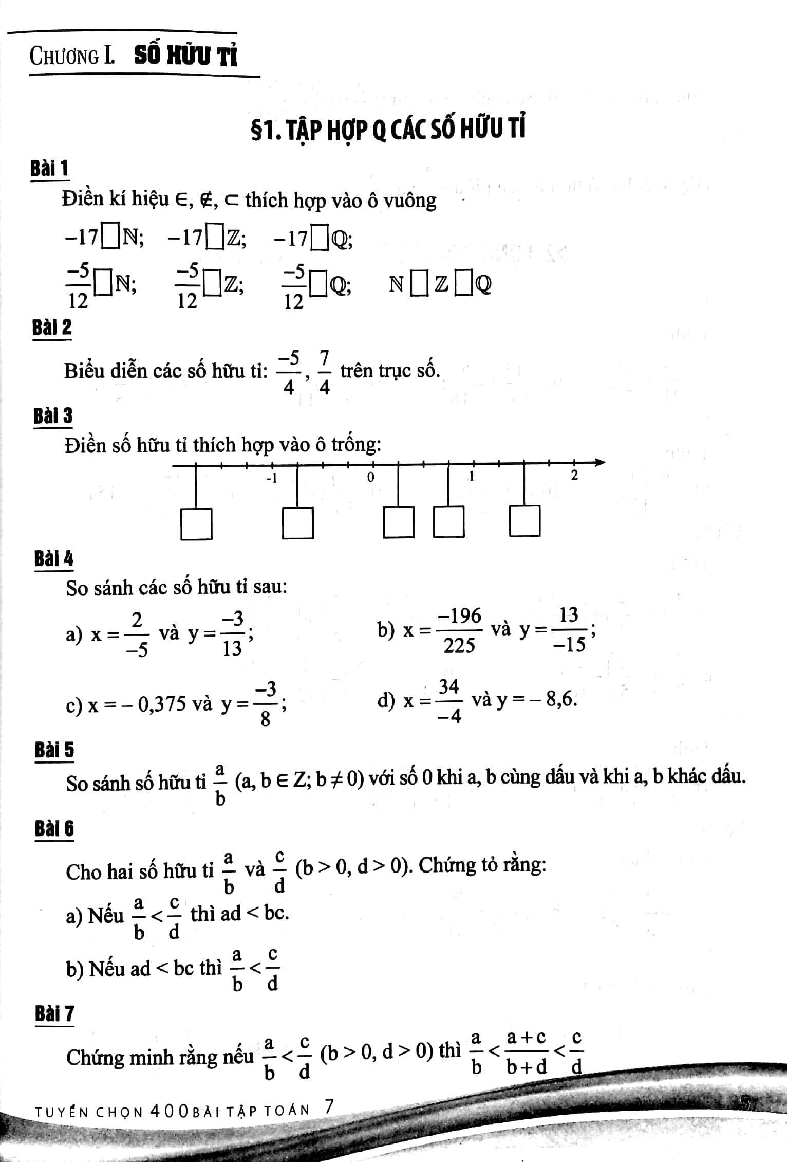 tuyển chọn 400 bài tập toán 7 (theo chương trình gdpt mới - dùng chung cho 3 bộ sách)