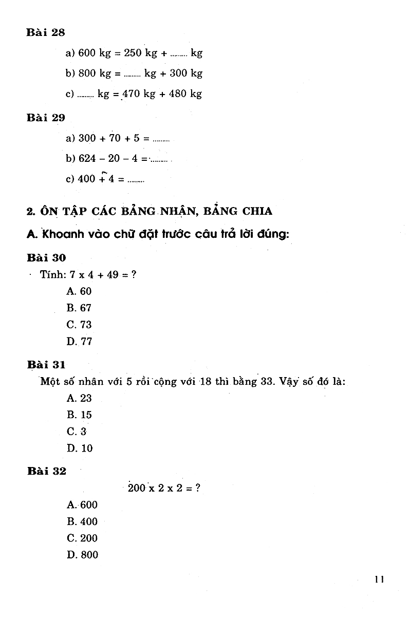 tuyển chọn các bài tập trắc nghiệm toán 3