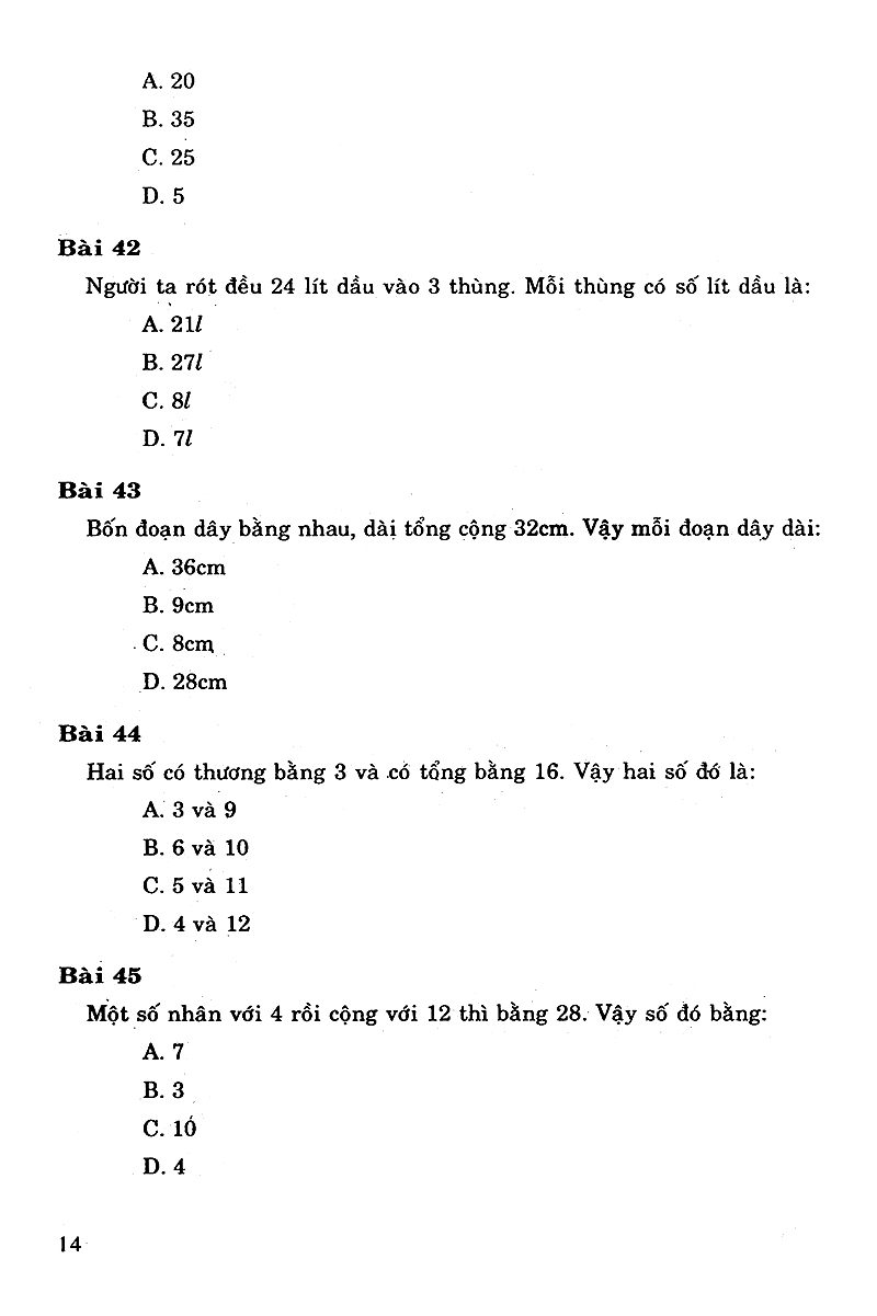 tuyển chọn các bài tập trắc nghiệm toán 3