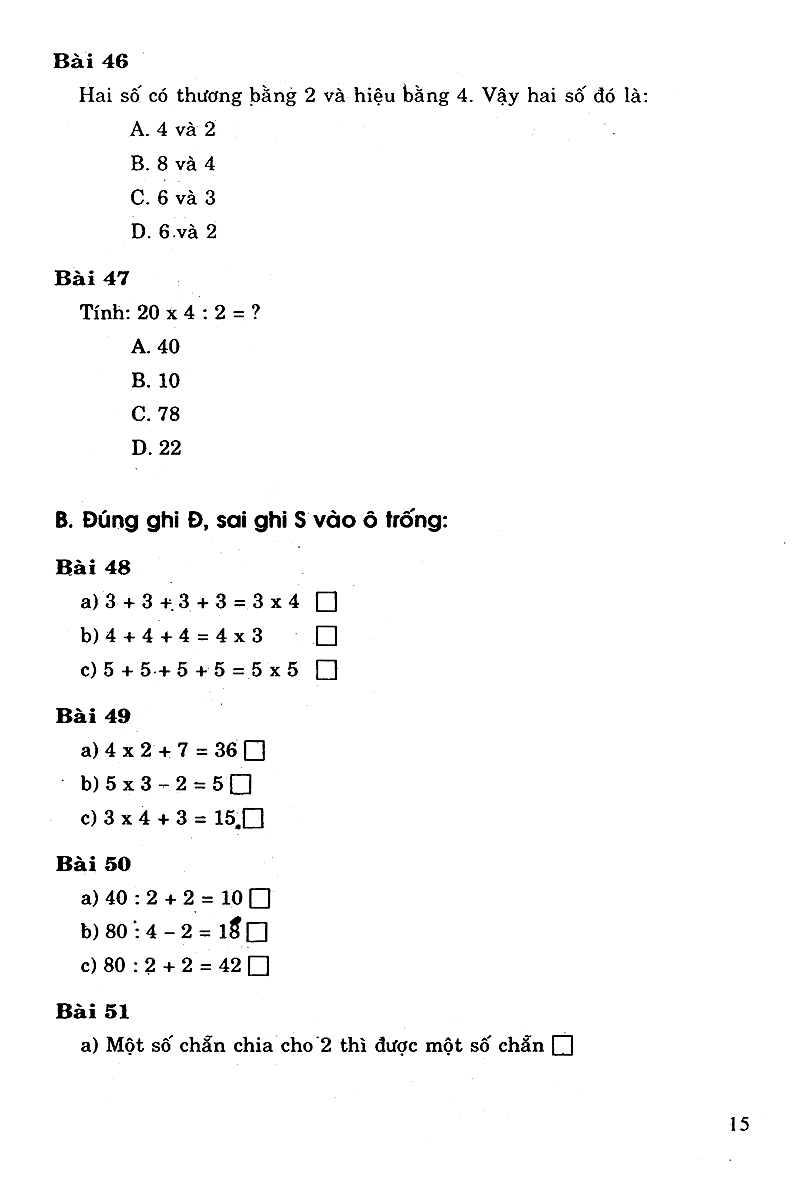 tuyển chọn các bài tập trắc nghiệm toán 3
