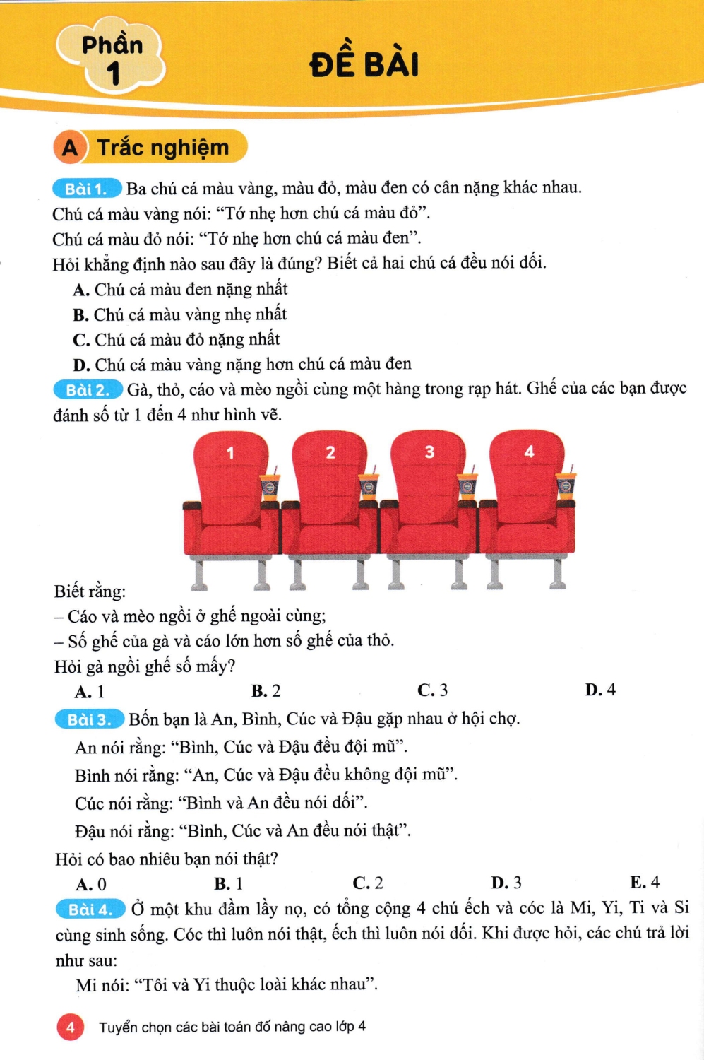 tuyển chọn các bài toán đố nâng cao 4