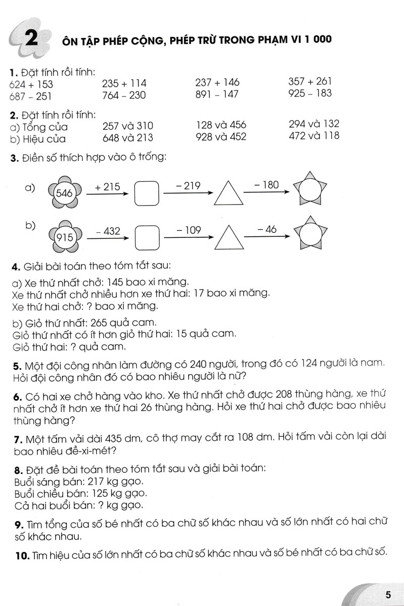 tuyển chọn các bài toán hay và khó lớp 3