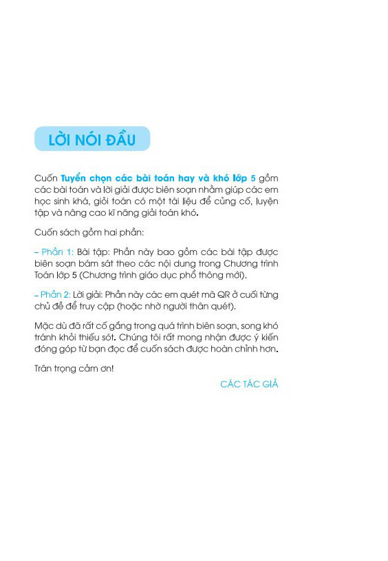 tuyển chọn các bài toán hay và khó lớp 5 (theo chương trình gdpt mới)