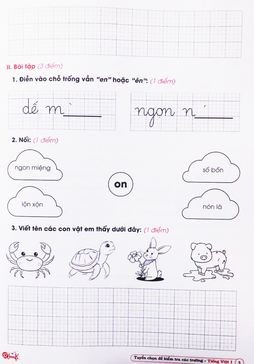 tuyển chọn đề kiểm tra tiếng việt các trường 1