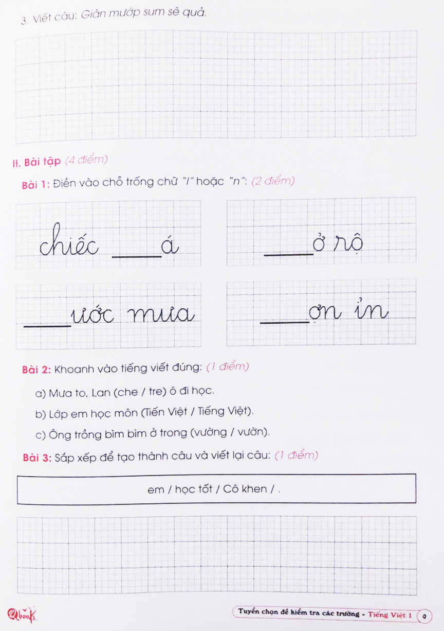 tuyển chọn đề kiểm tra tiếng việt các trường 1