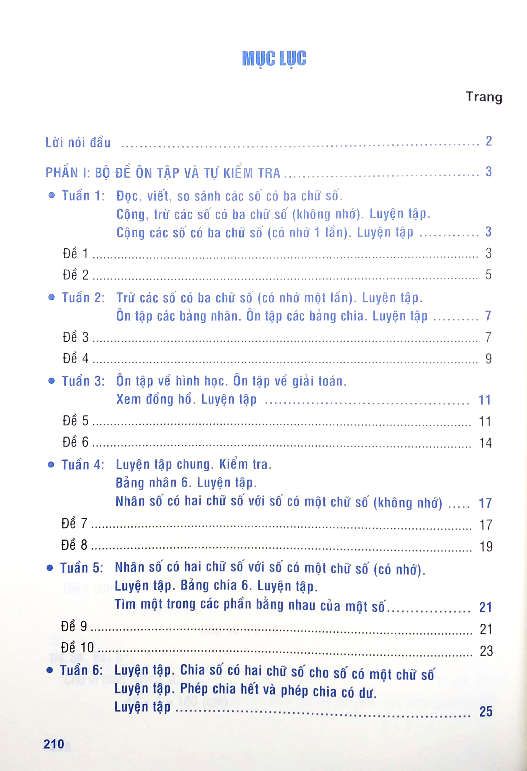 tuyển chọn đề ôn luyện và tự kiểm tra toán 3