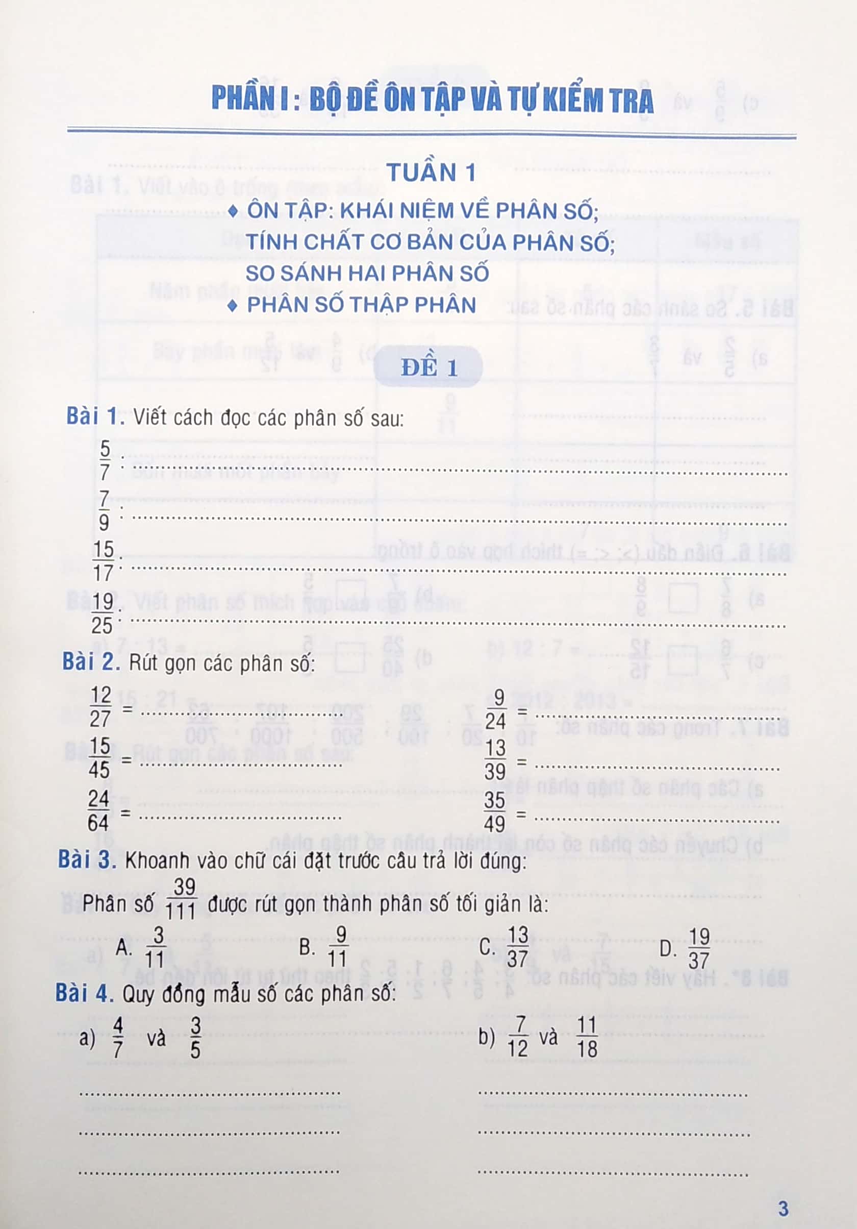 tuyển chọn đề ôn luyện và tự kiểm tra toán 5