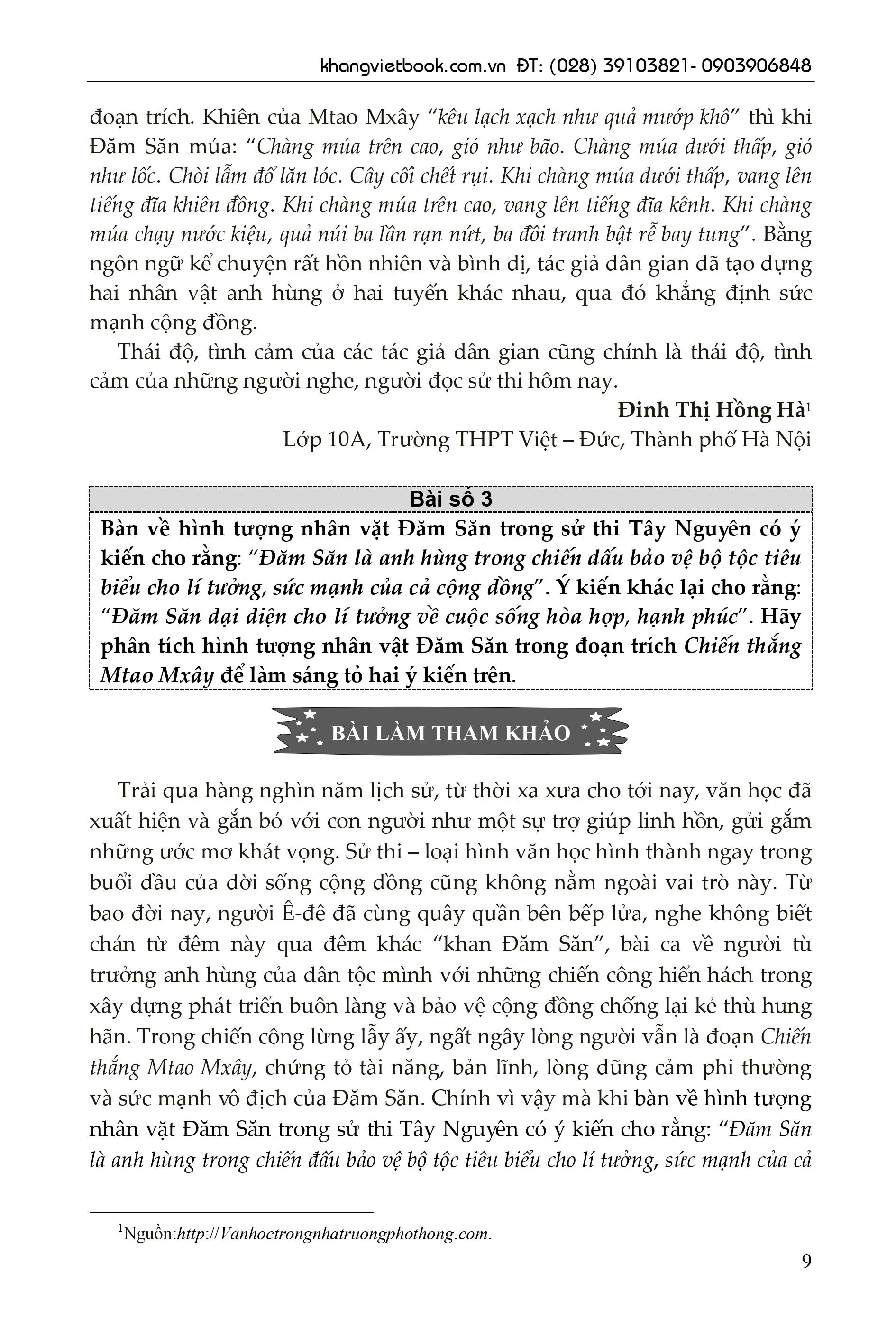 tuyển chọn những bài văn đạt điểm cao của học sinh giỏi lớp 10