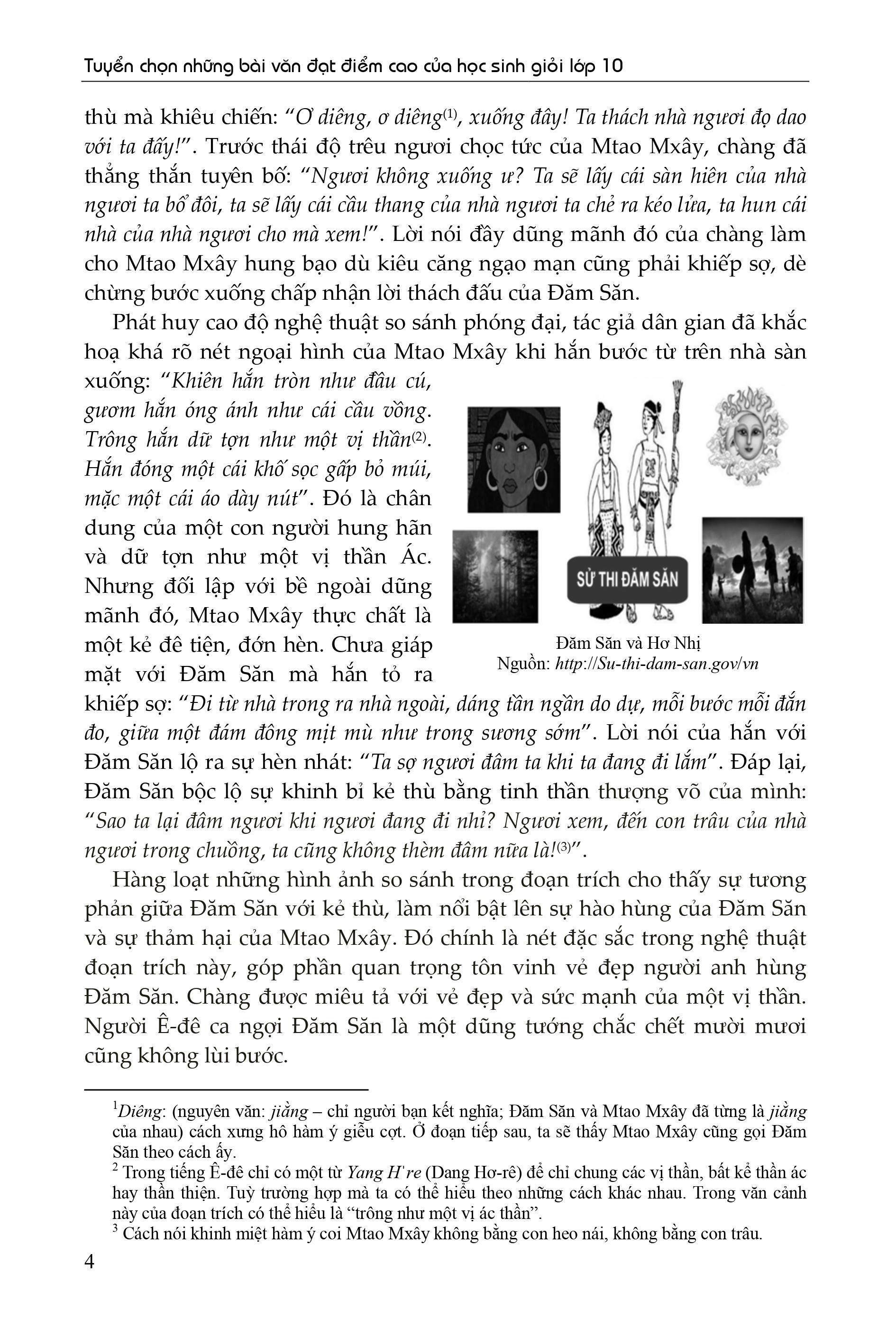 tuyển chọn những bài văn đạt điểm cao của học sinh giỏi lớp 10