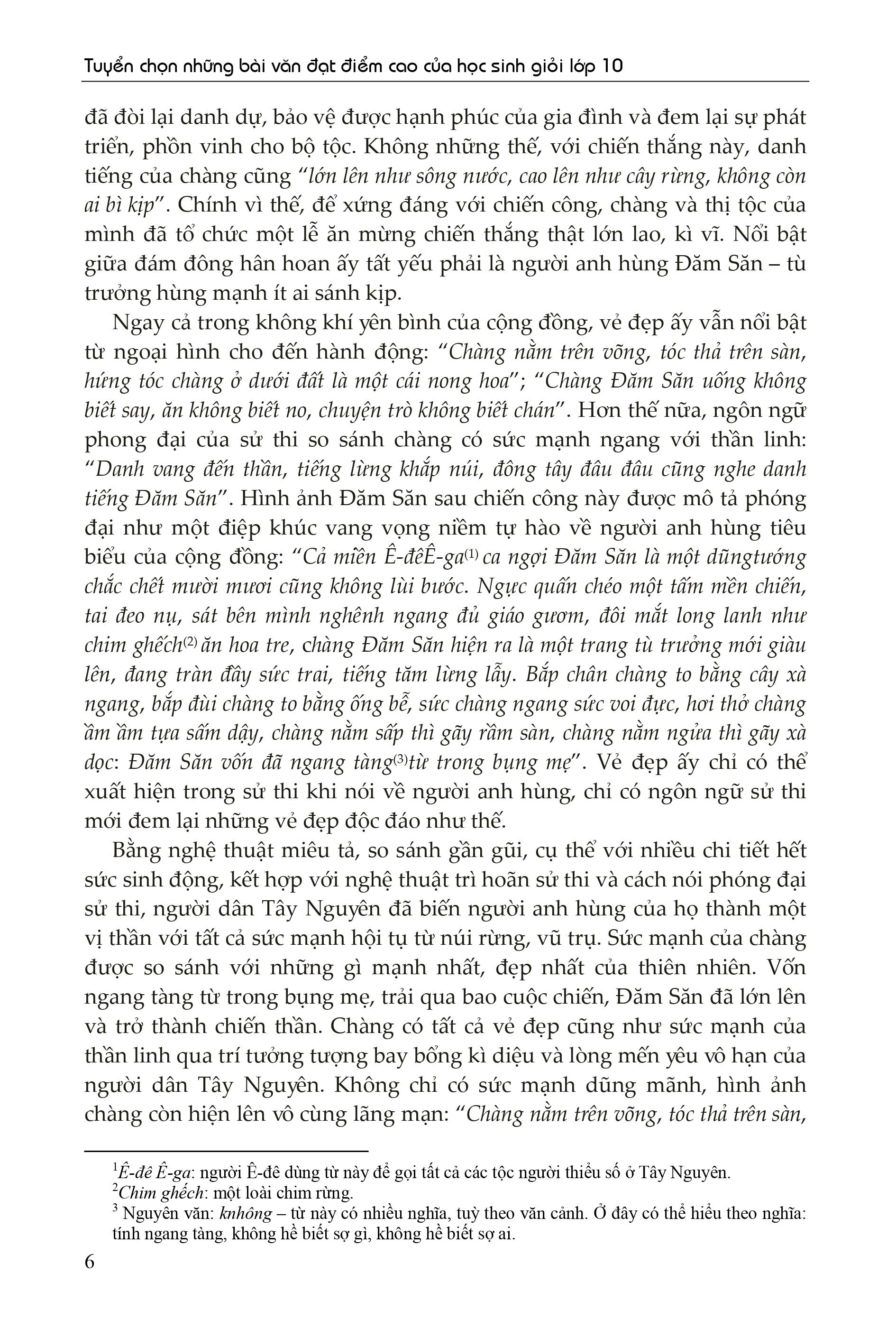 tuyển chọn những bài văn đạt điểm cao của học sinh giỏi lớp 10