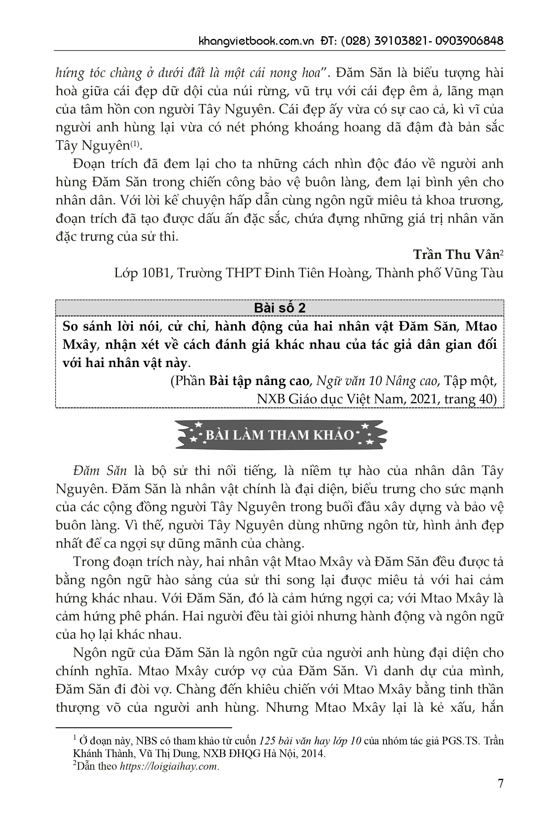 tuyển chọn những bài văn đạt điểm cao của học sinh giỏi lớp 10