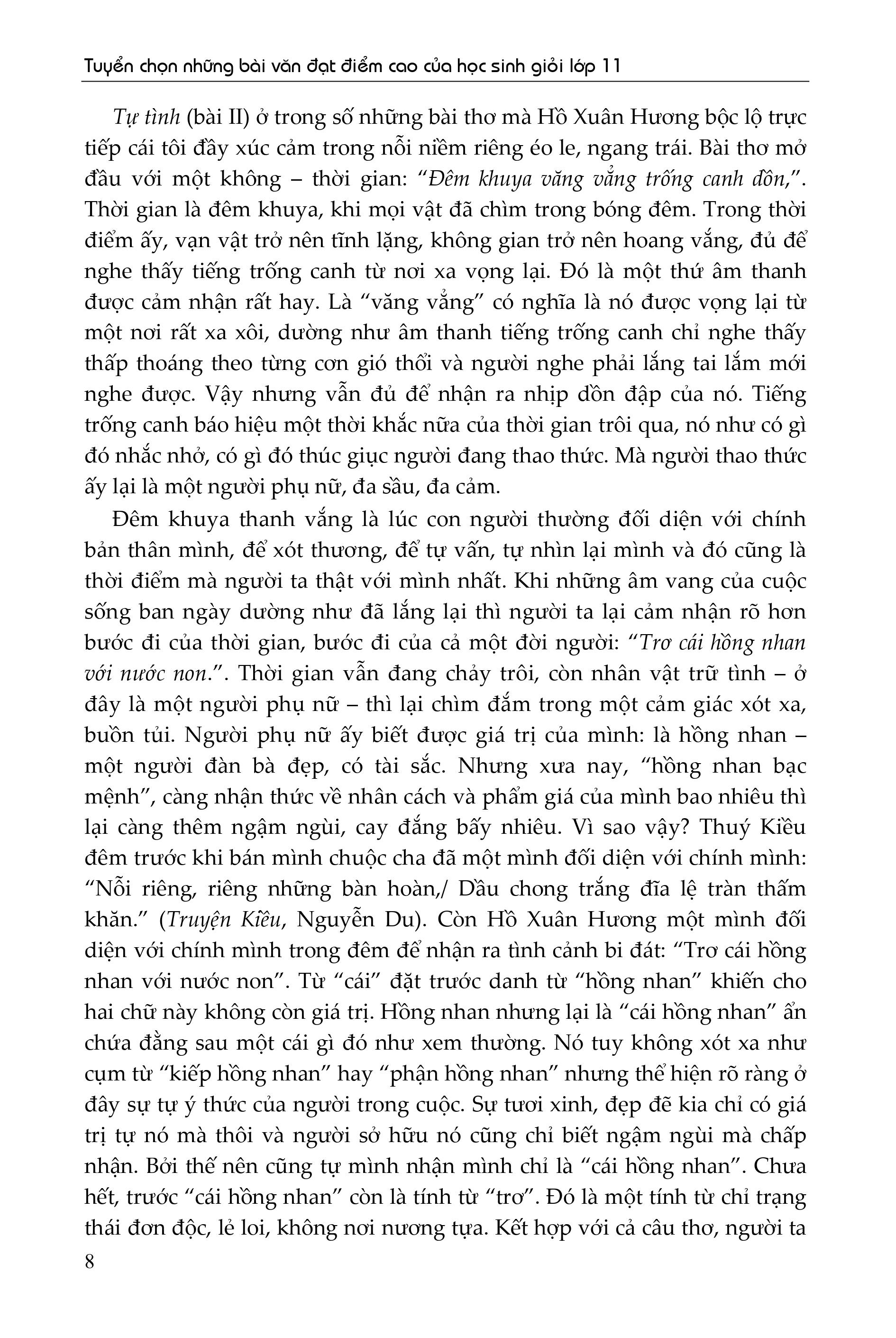 tuyển chọn những bài văn đạt điểm cao của học sinh giỏi lớp 11