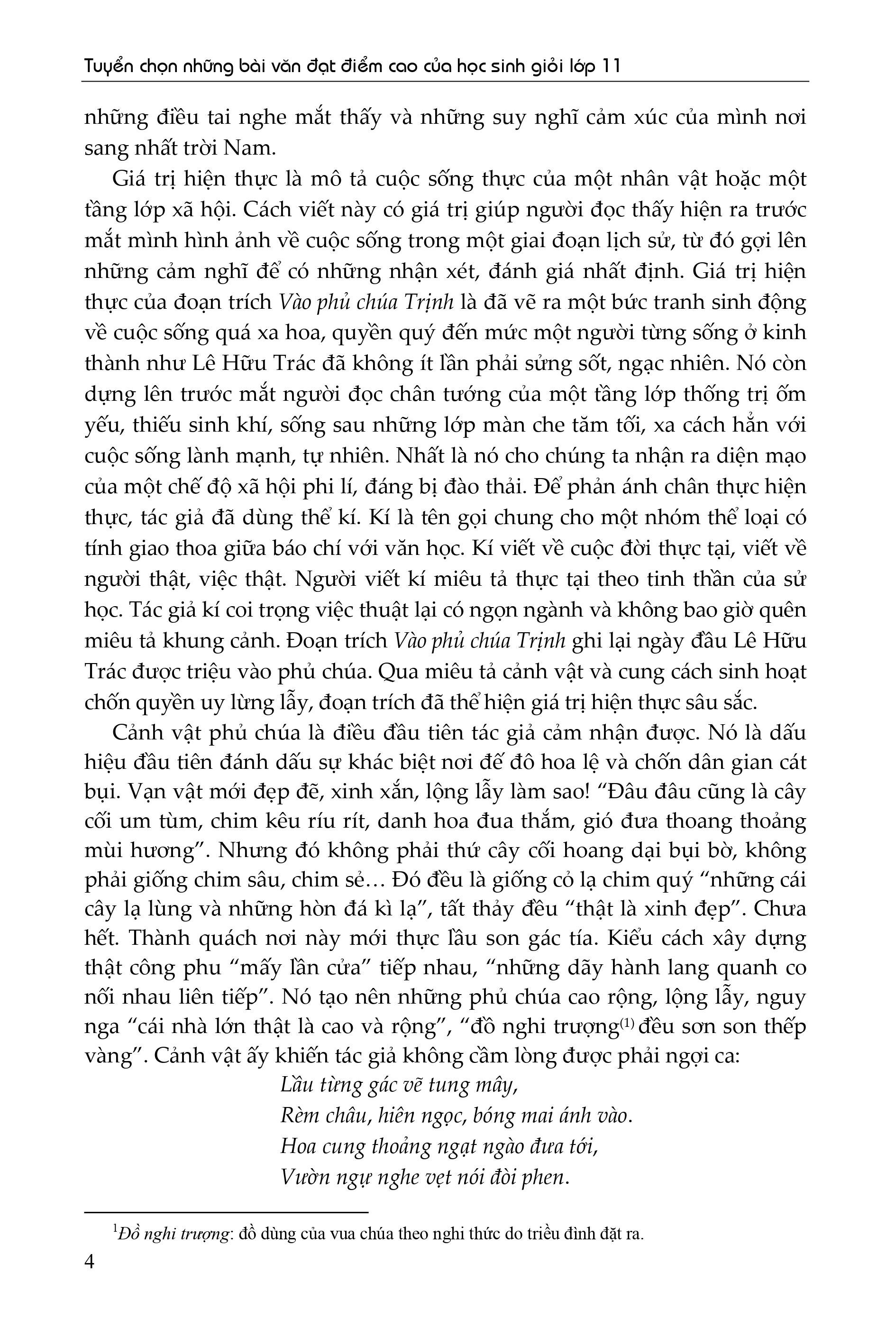 tuyển chọn những bài văn đạt điểm cao của học sinh giỏi lớp 11