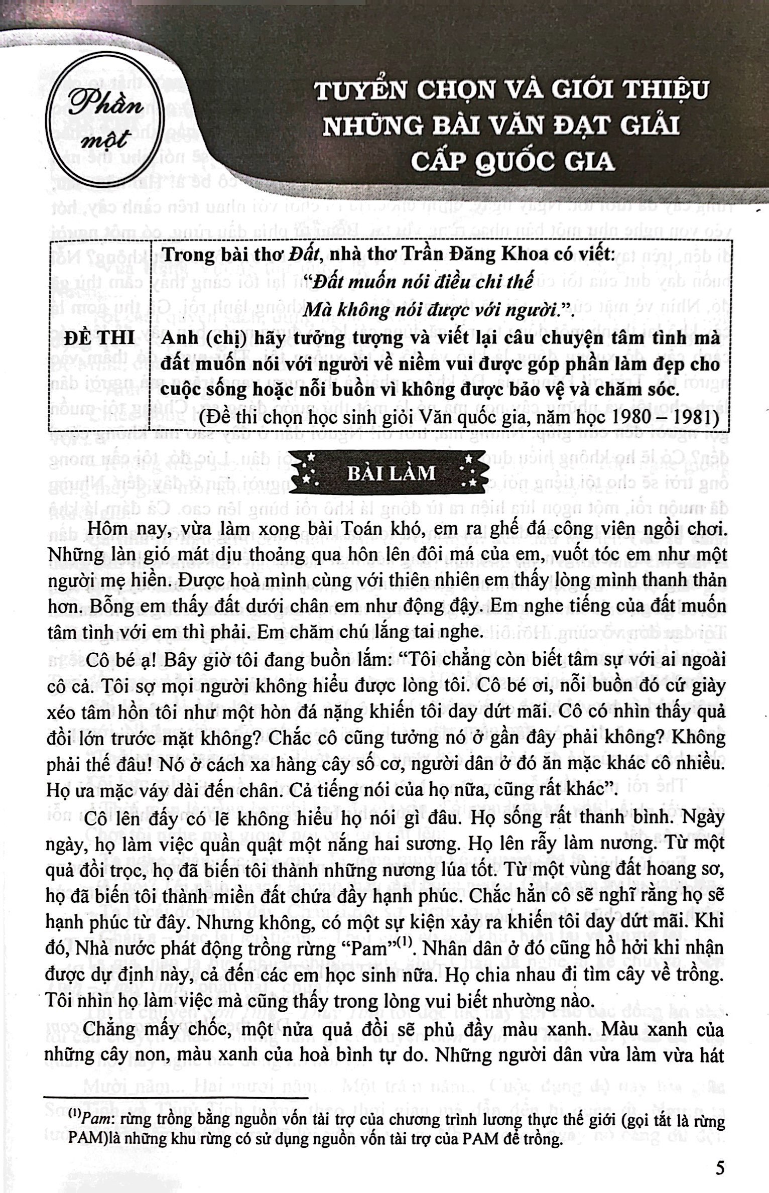 tuyển chọn những bài văn đạt giải cấp tỉnh, thành phố và quốc gia trung học cơ sở