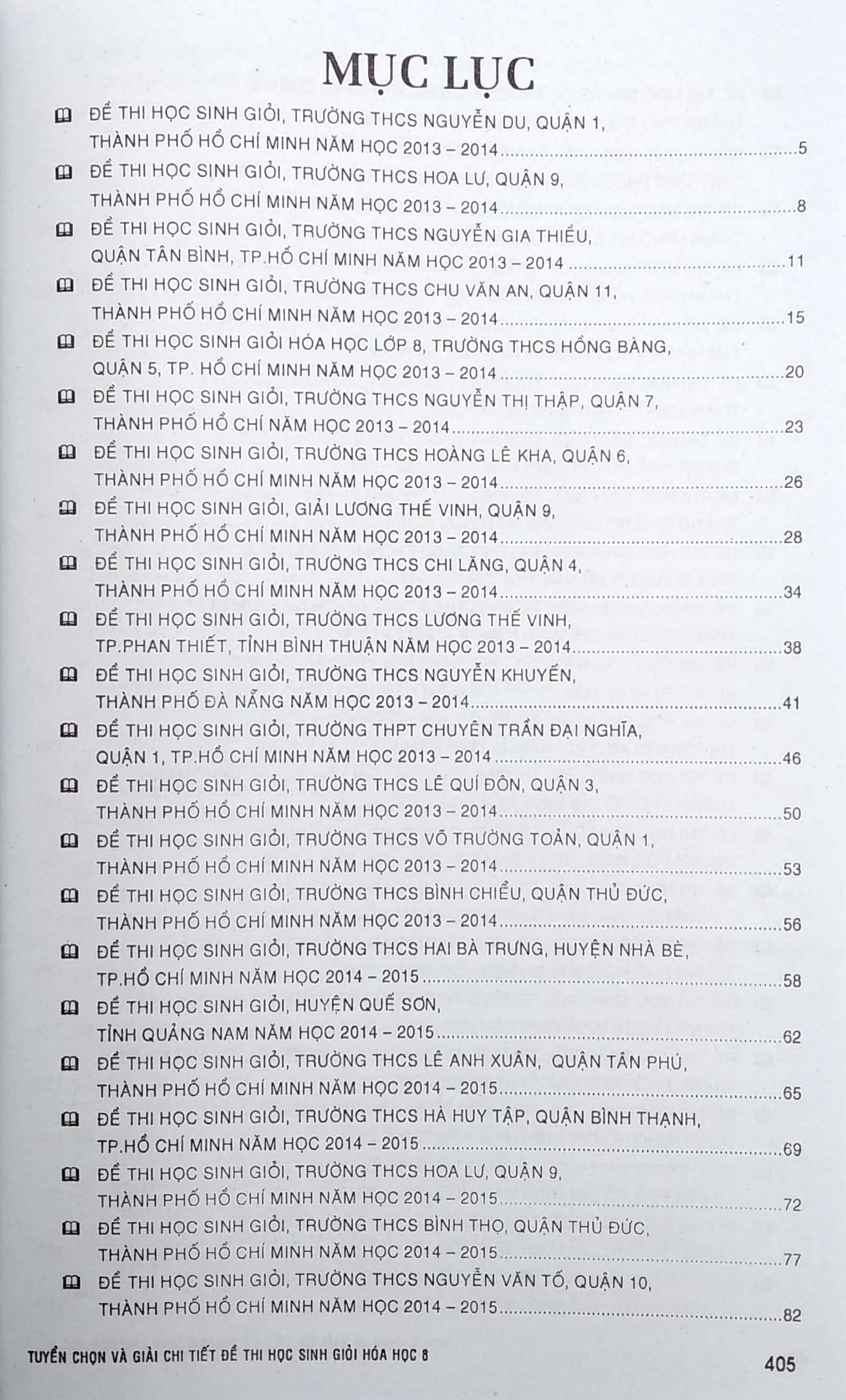 tuyển chọn và giải chi tiết đề thi học sinh giỏi môn hóa học 8