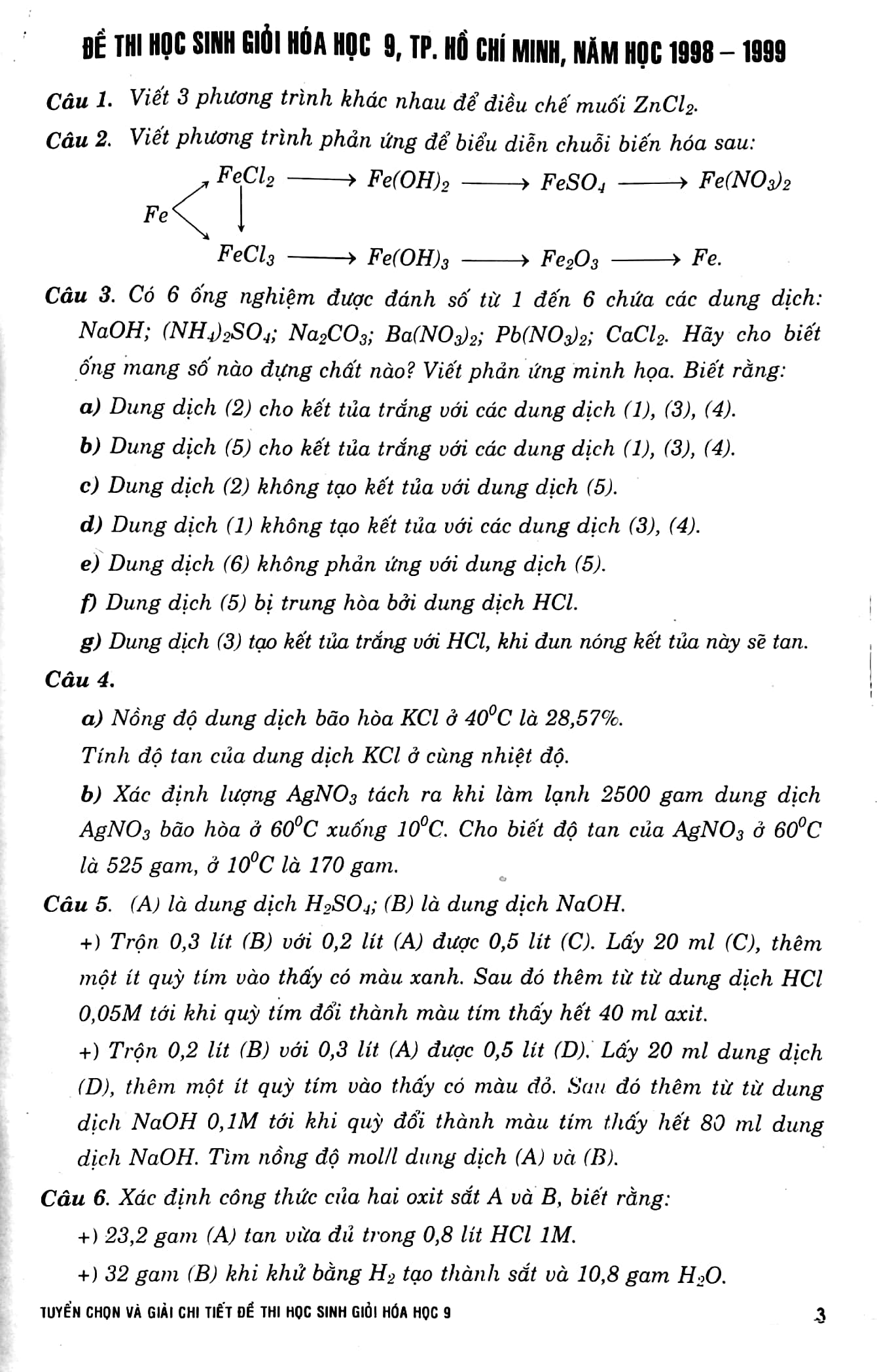 tuyển chọn và giải chi tiết đề thi học sinh giỏi - môn hóa học 9 (phiên bản mới nhất)
