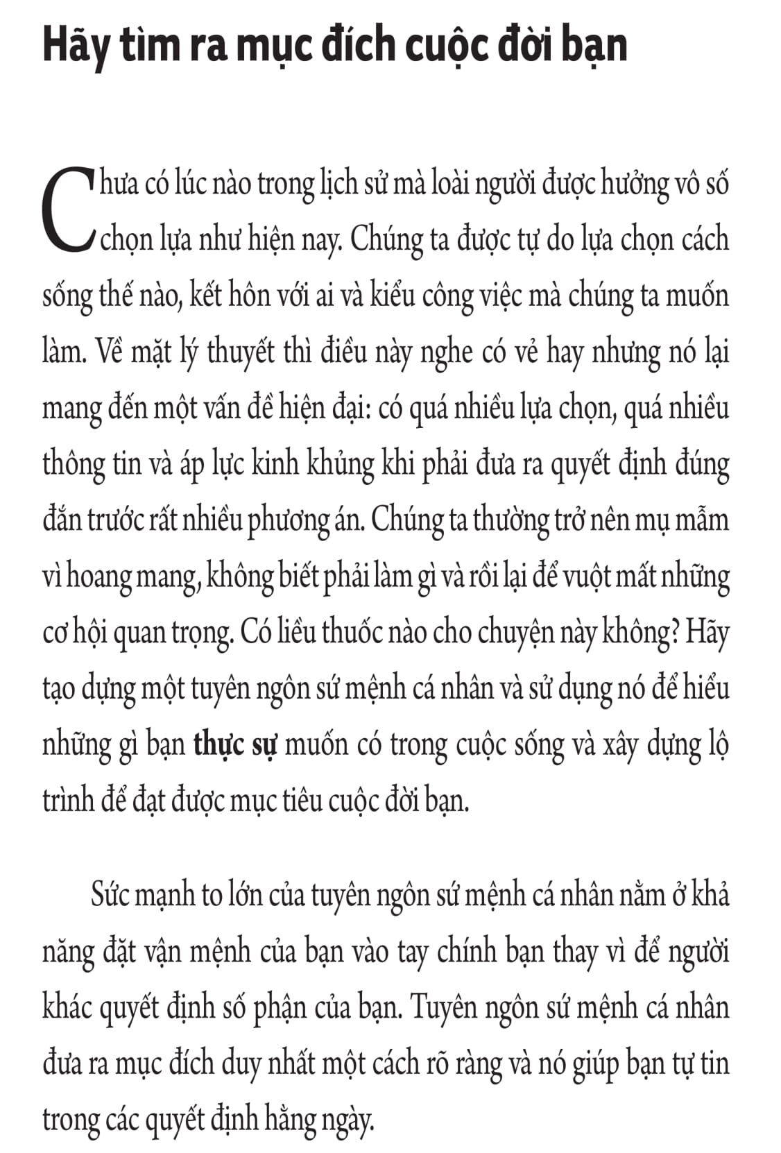 tuyên ngôn sứ mệnh cuộc đời - hành trình tìm mục đích, chọn mục tiêu và đạt được ước mơ