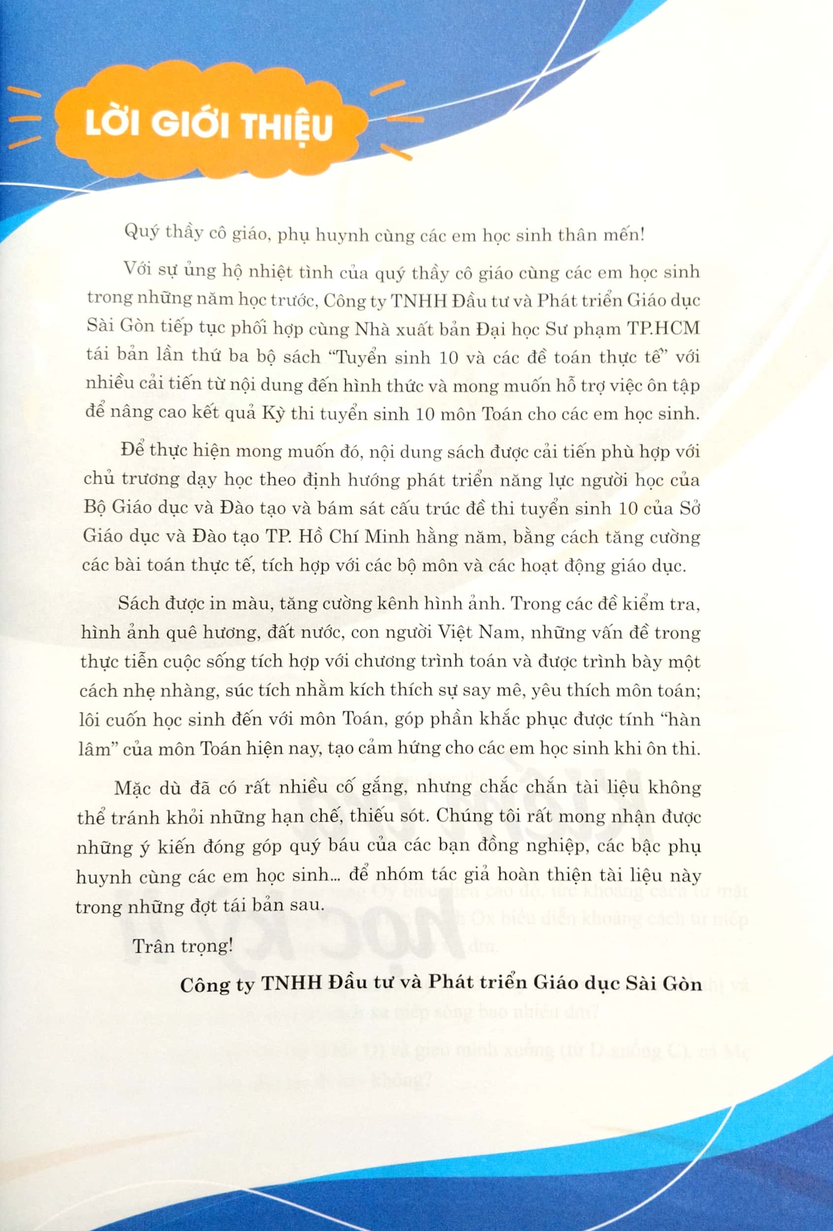 tuyển sinh lớp 10 và các đề toán thực tế (tái bản 2023)