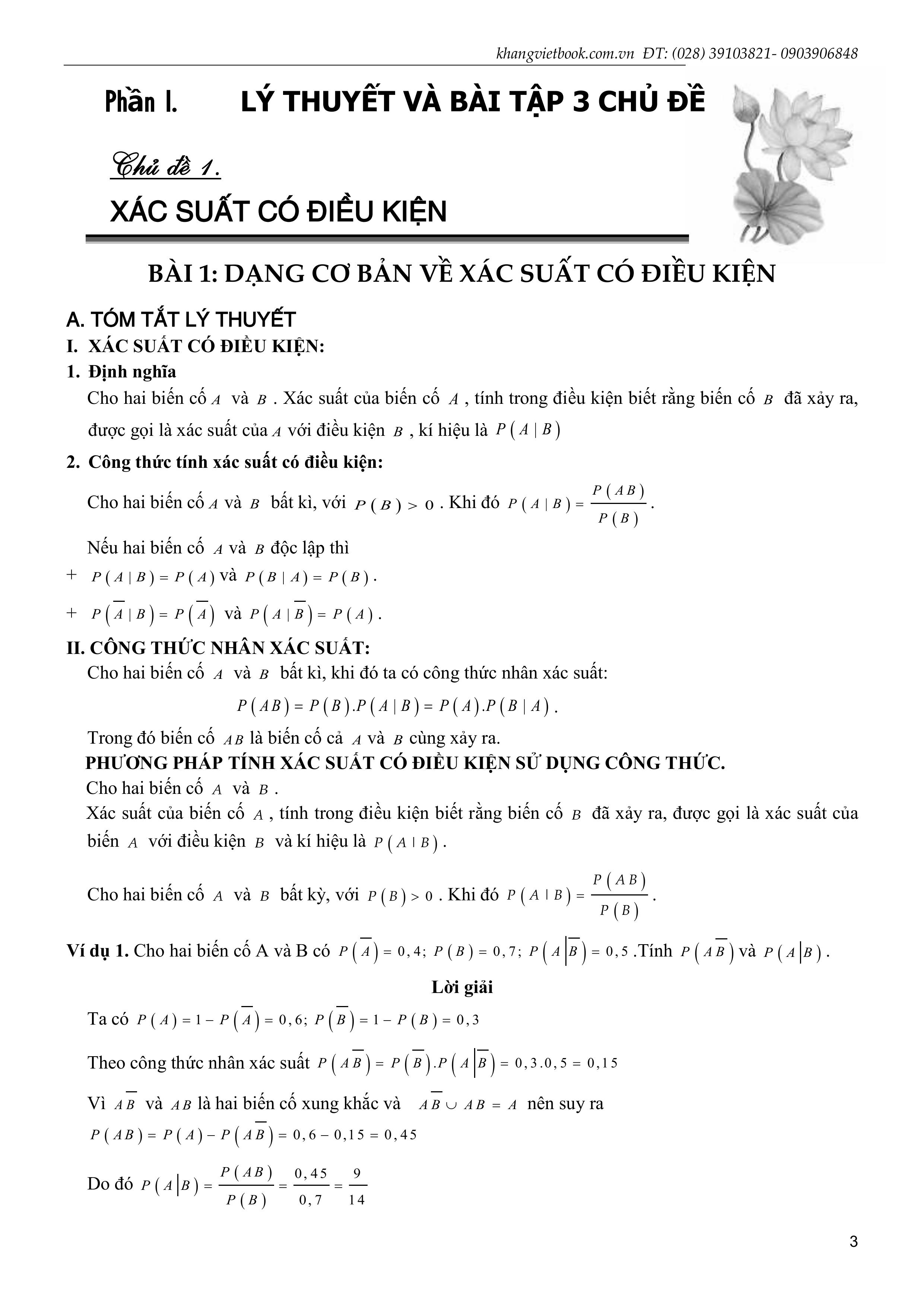 Tuyen Tap 3 Chu De Hay Va Kho Xac Suat Co Dieu Kien Mot So Yeu To Cua Ly Thuyet Do Thi