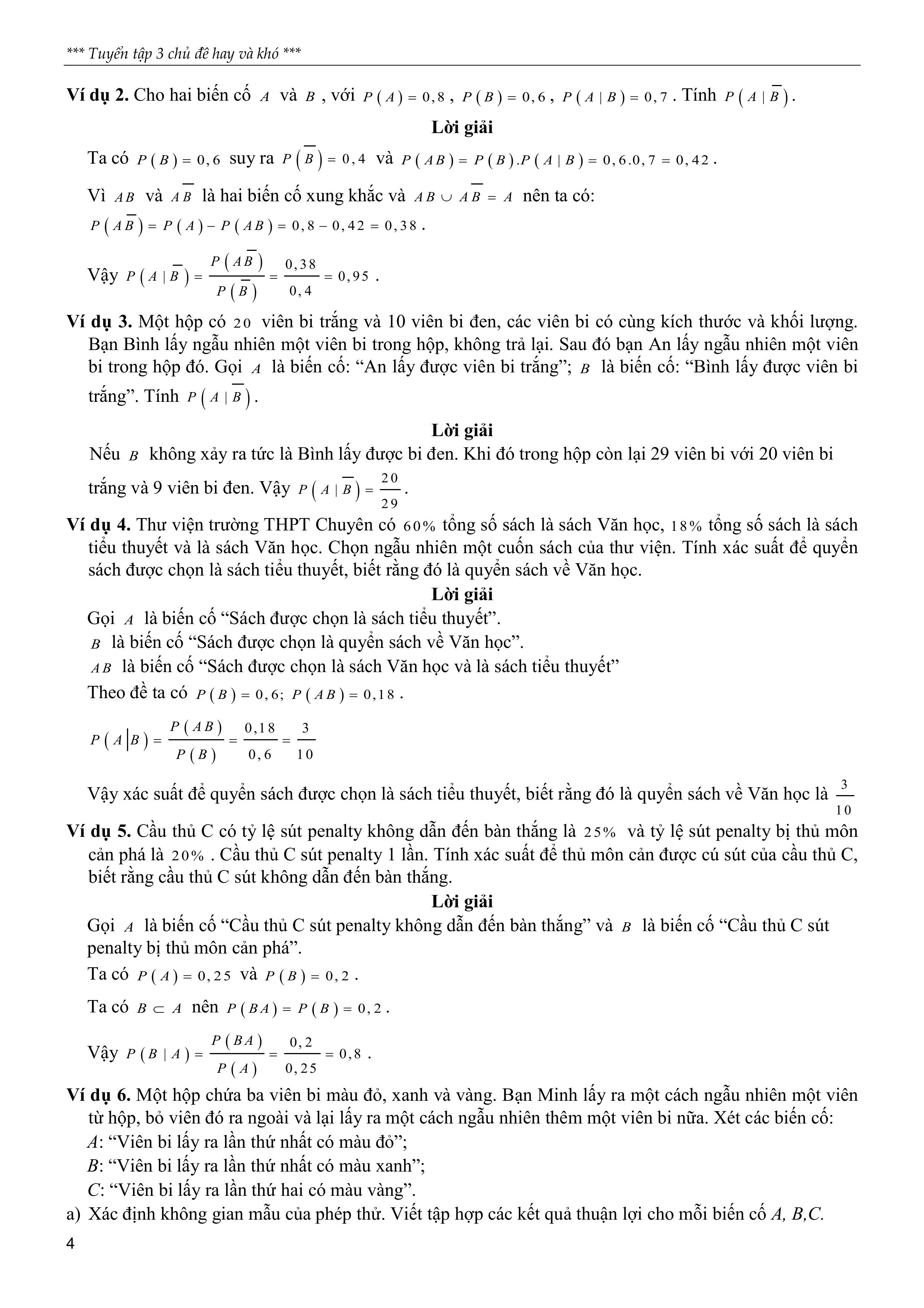 Tuyen Tap 3 Chu De Hay Va Kho Xac Suat Co Dieu Kien Mot So Yeu To Cua Ly Thuyet Do Thi