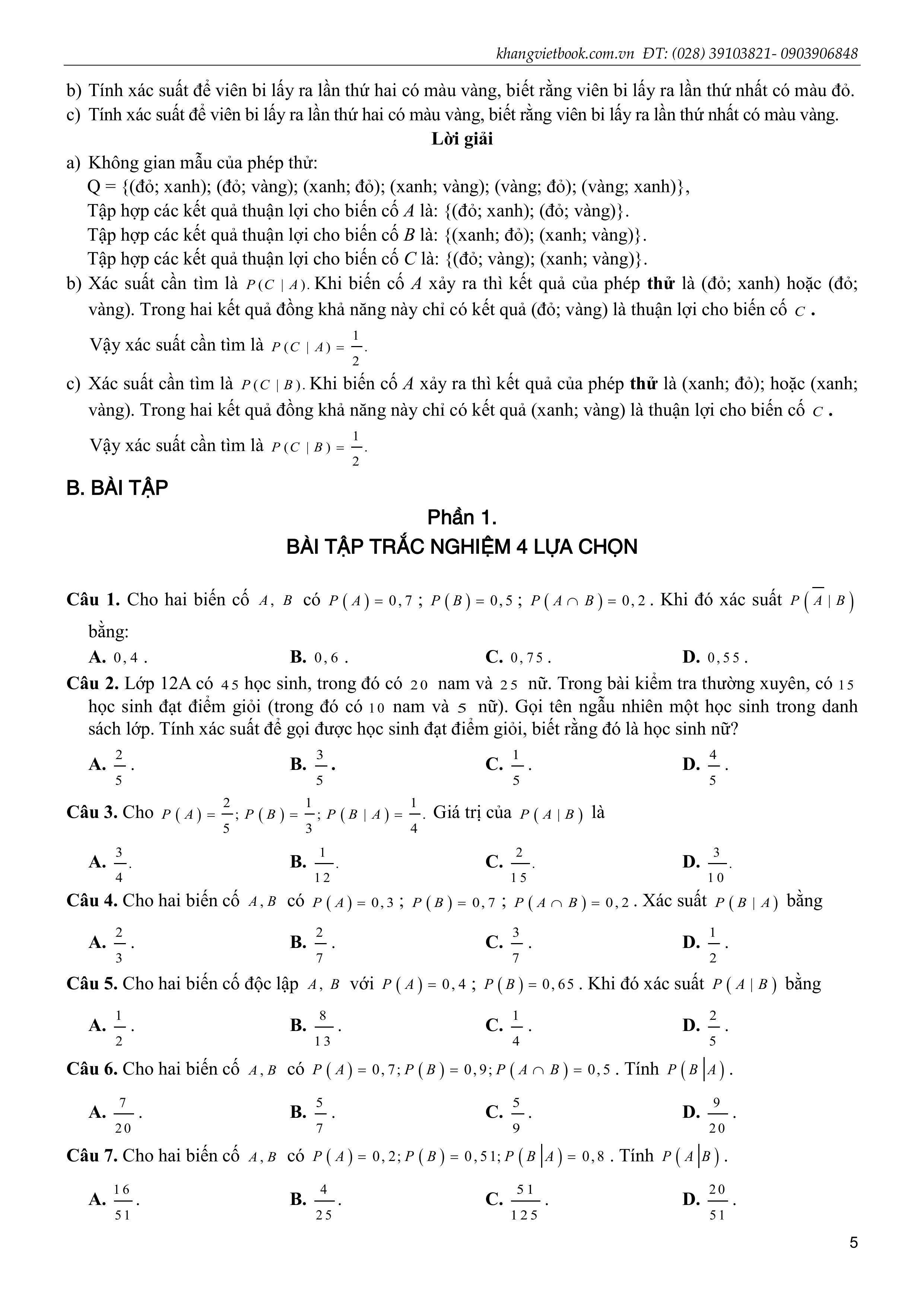 Tuyen Tap 3 Chu De Hay Va Kho Xac Suat Co Dieu Kien Mot So Yeu To Cua Ly Thuyet Do Thi