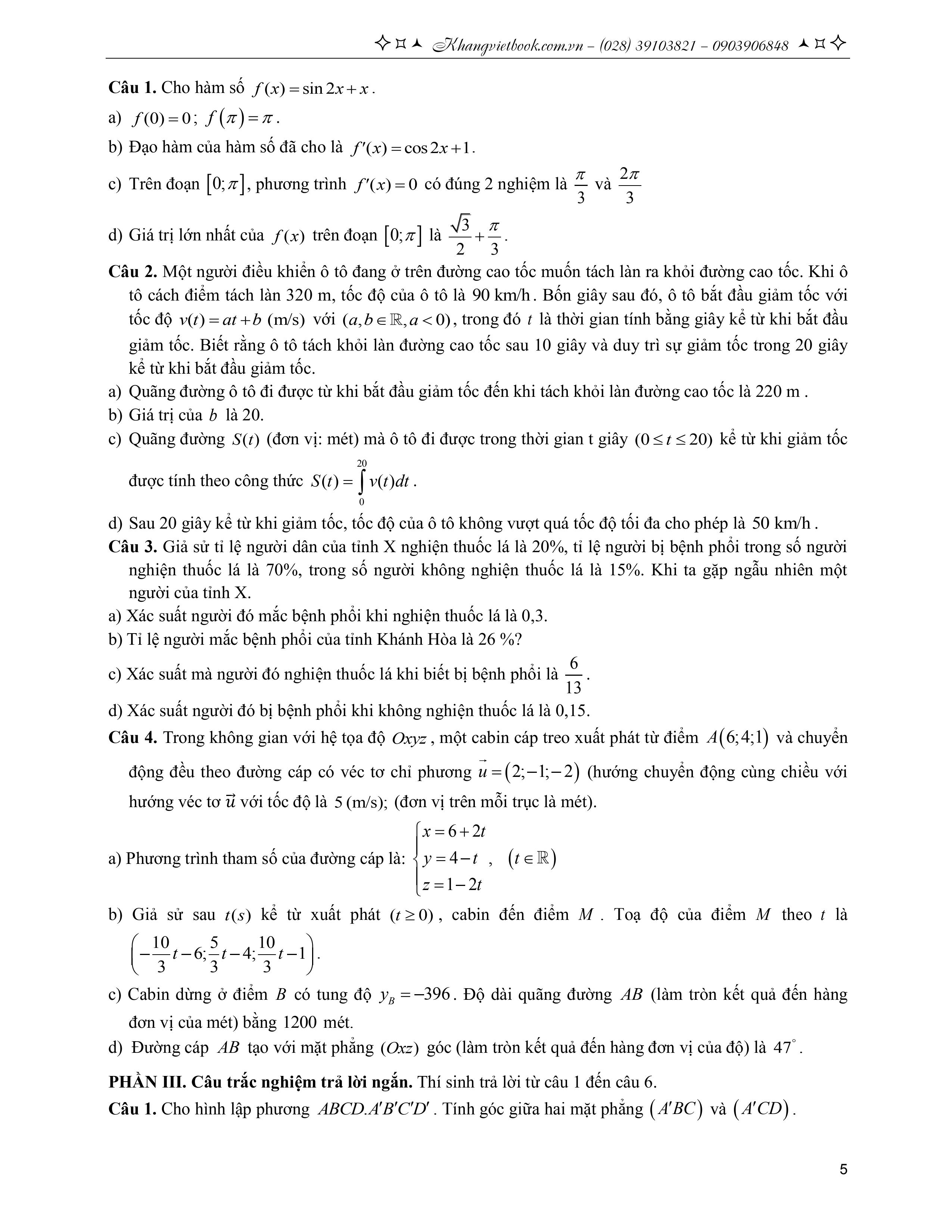 tuyển tập 38 đề ôn thi tốt nghiệp lớp 12 - môn toán