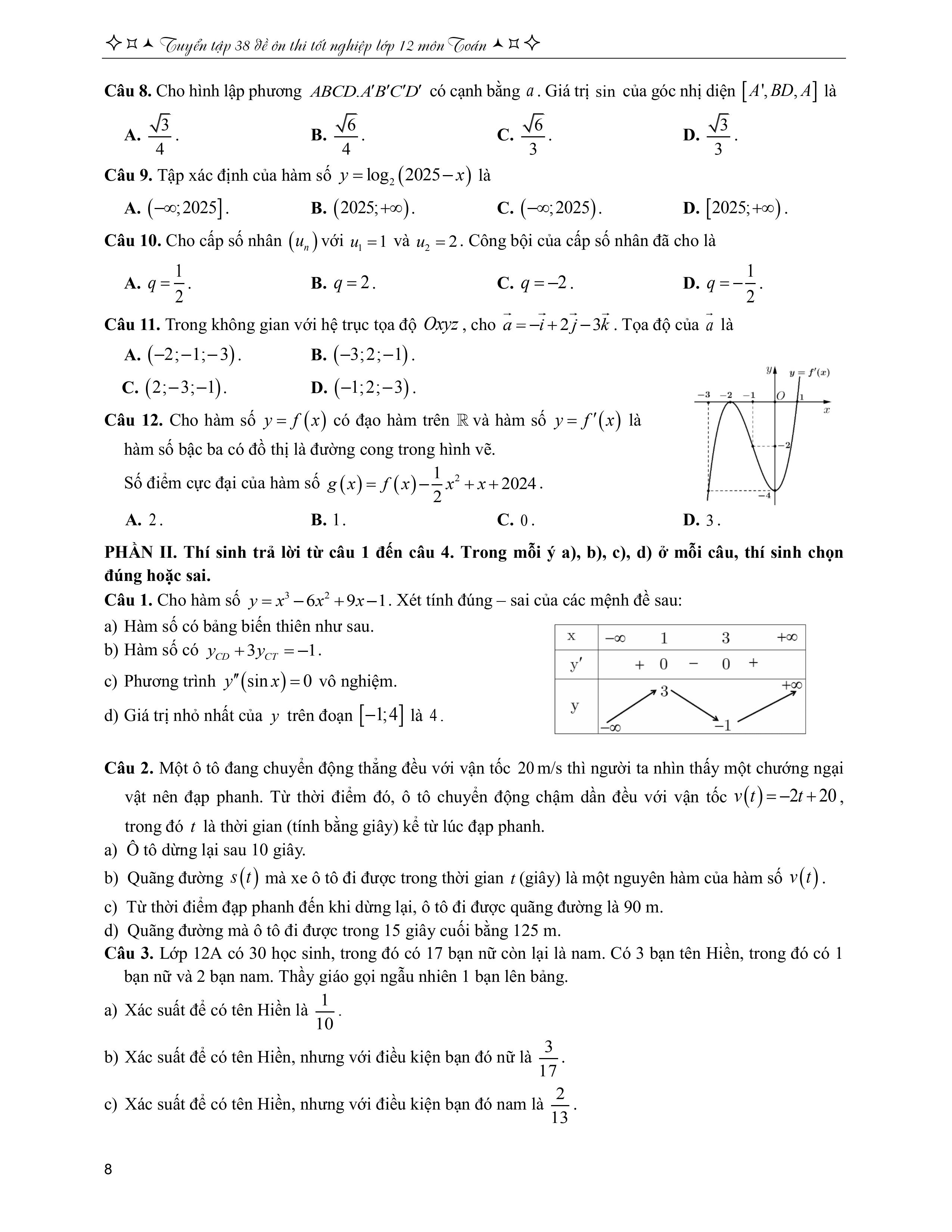 tuyển tập 38 đề ôn thi tốt nghiệp lớp 12 - môn toán