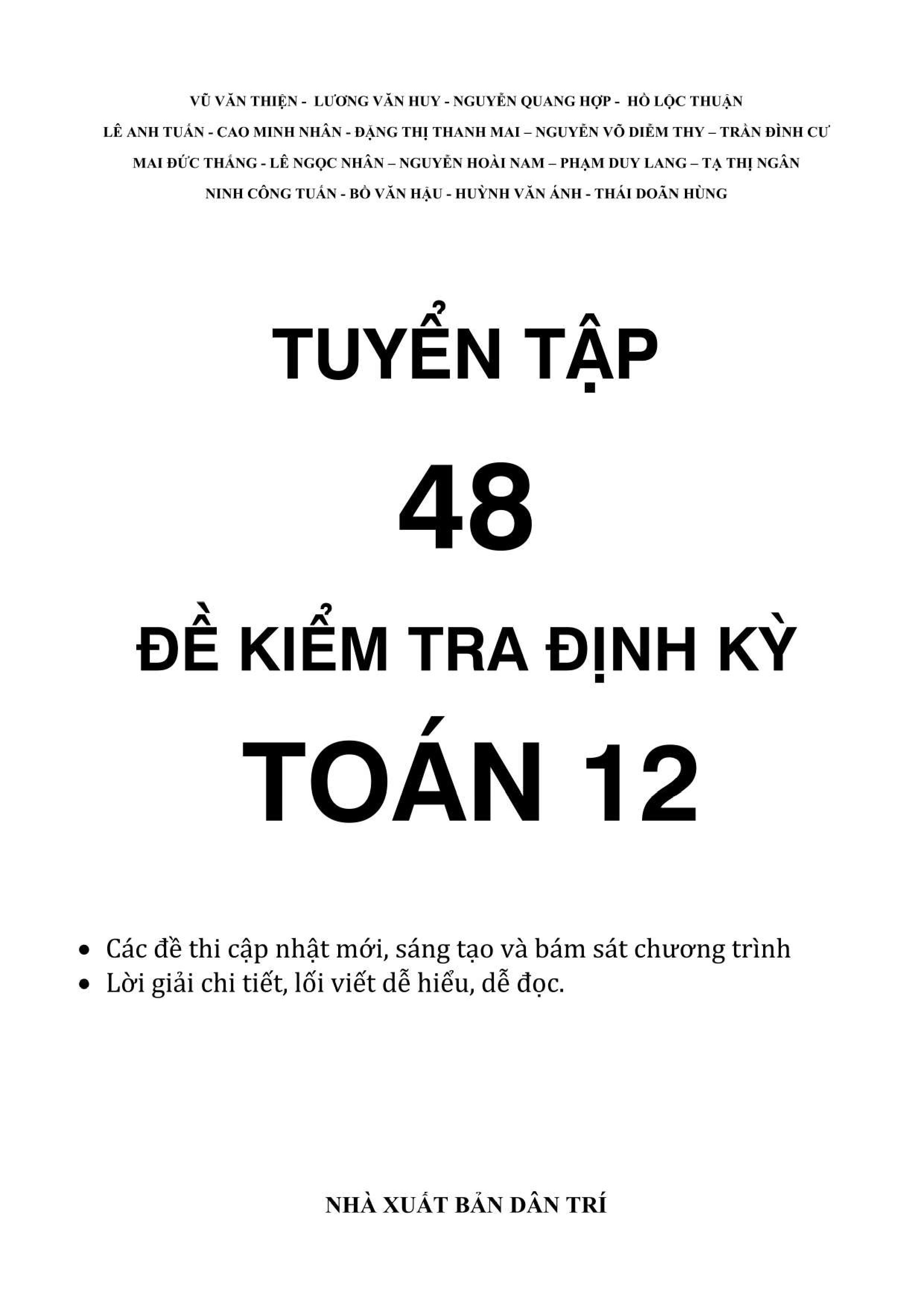 Tuyen Tap 48 De Kiem Tra Dinh Ky Toan 12
