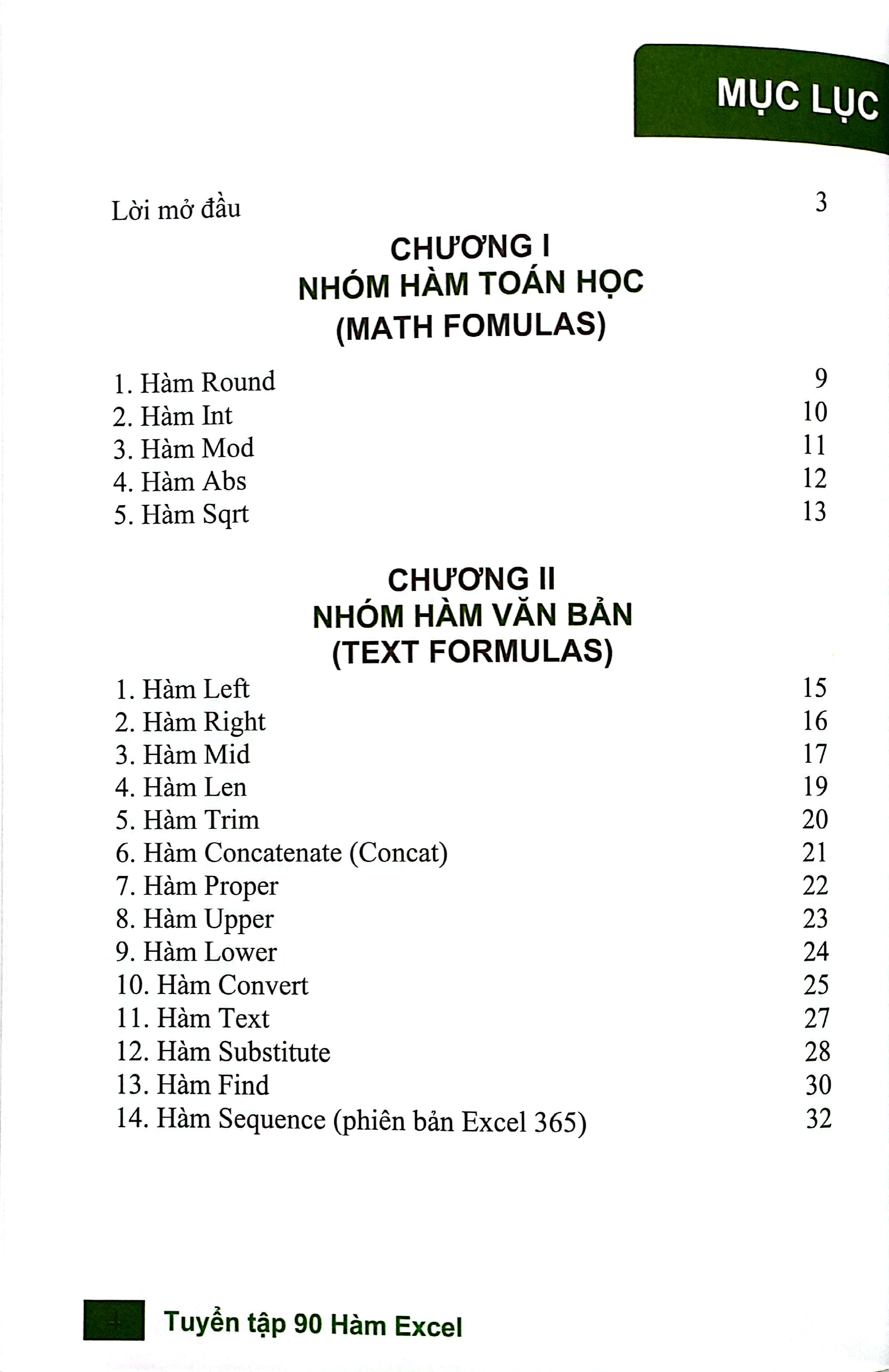 tuyển tập 90 hàm excel ứng dụng văn phòng thông dụng