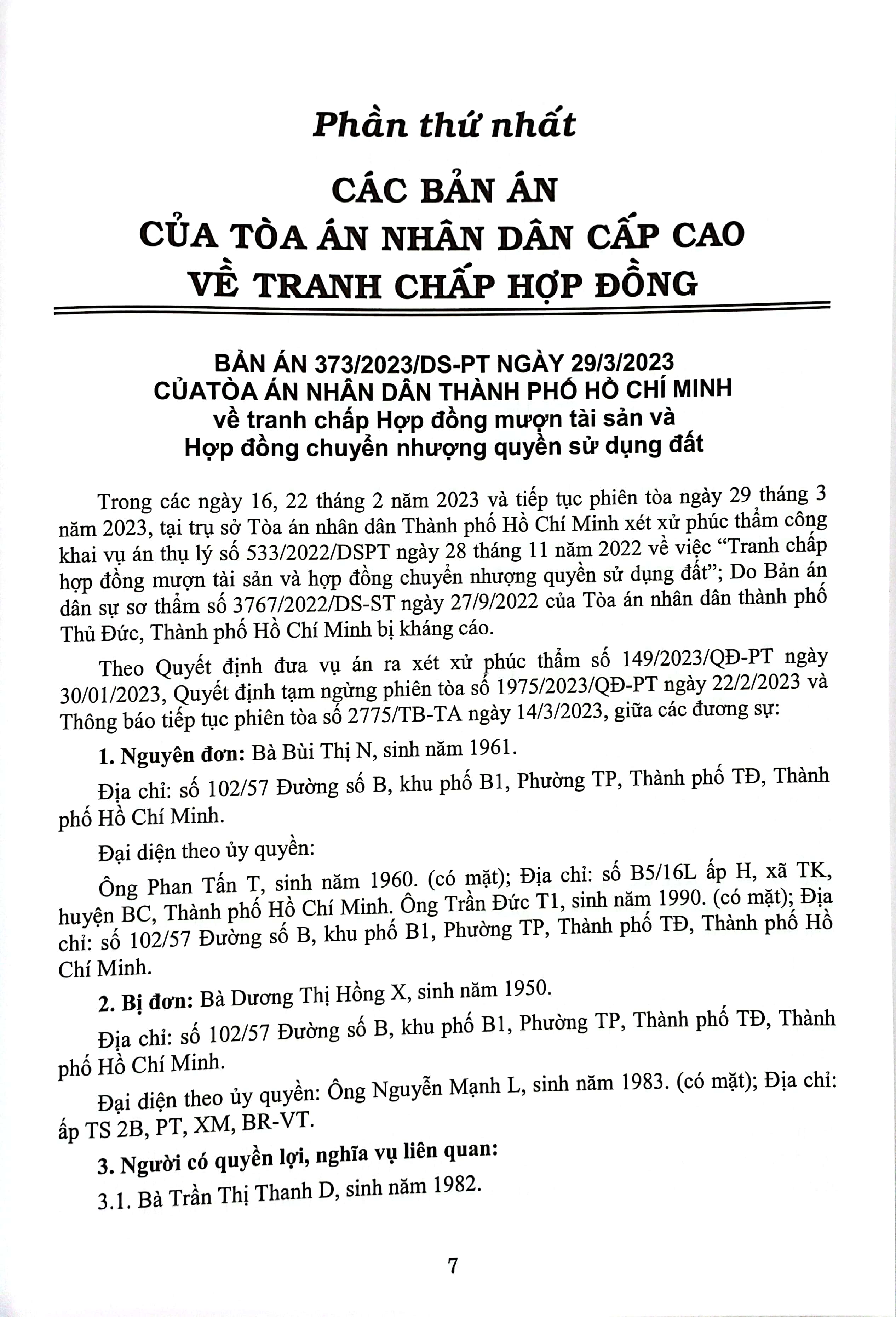tuyển tập các bản án của tòa án nhân dân cấp cao về dân sự và tố tụng dân sự (dành cho thẩm phán, thẩm tra viên, hội thẩm, kiểm sát viên, luật sư và các học viên tư pháp)