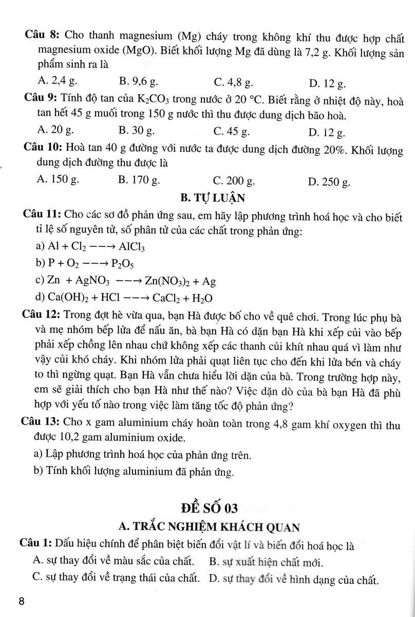 tuyển tập đề kiểm tra định kỳ khoa học tự nhiên 8 (dùng chung cho các bộ sgk hiện hành)