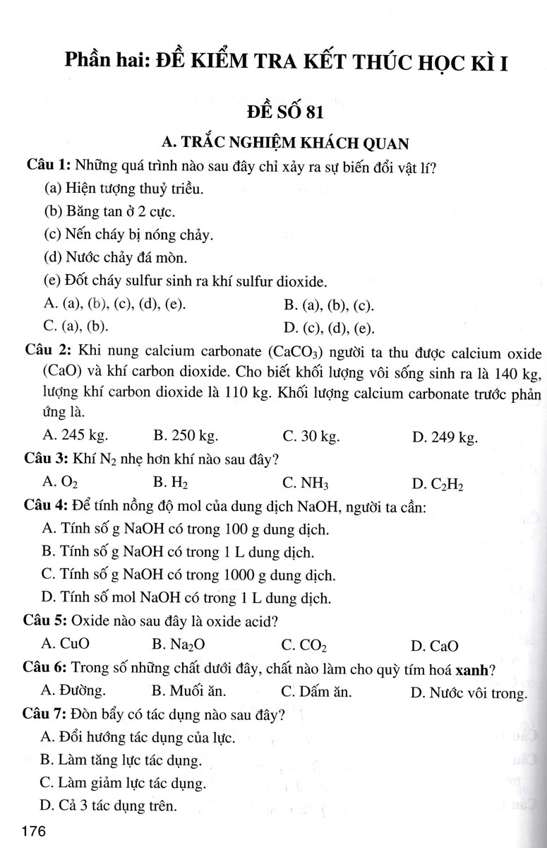 tuyển tập đề kiểm tra định kỳ khoa học tự nhiên 8 (dùng chung cho các bộ sgk hiện hành)