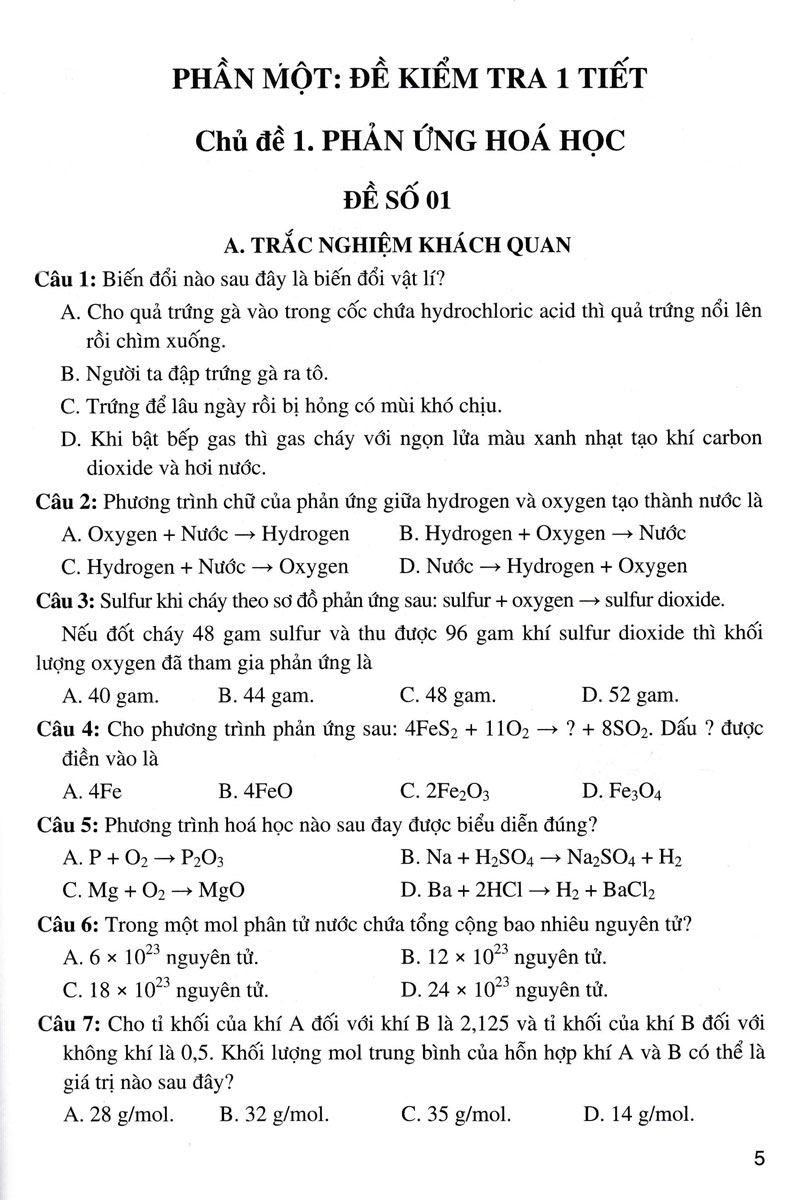 tuyển tập đề kiểm tra định kỳ khoa học tự nhiên 8 (dùng chung cho các bộ sgk hiện hành)