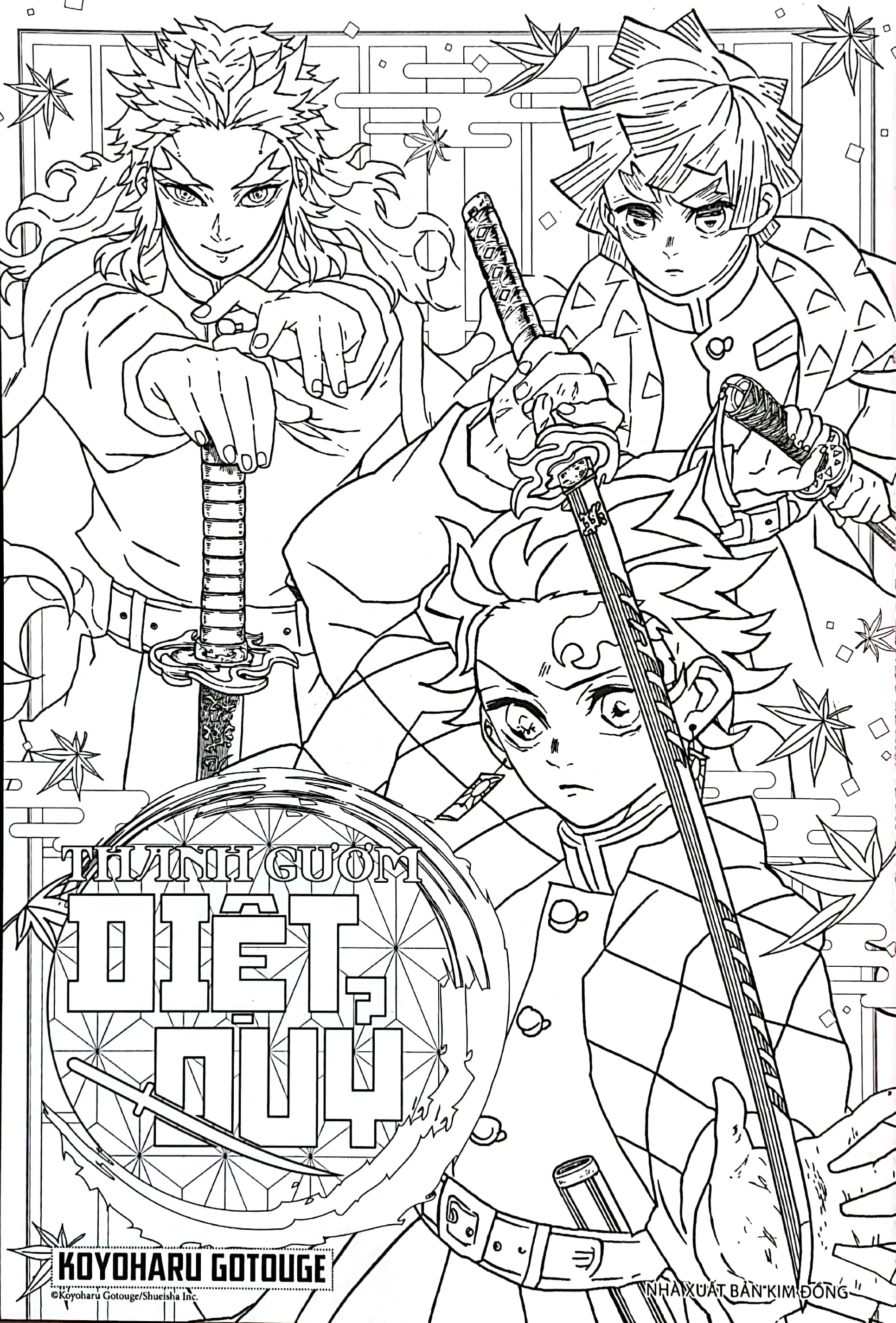 tuyển tập tranh tô màu thanh gươm diệt quỷ - cam