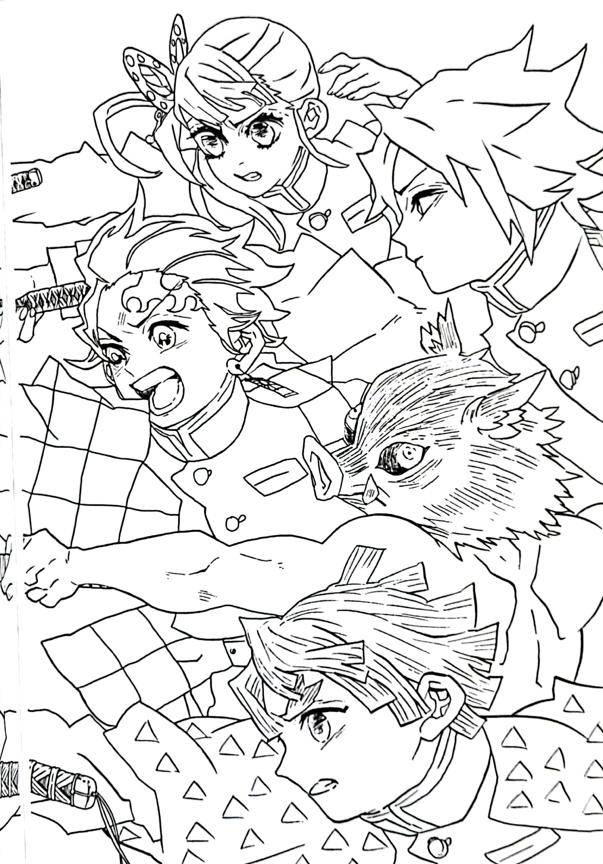 tuyển tập tranh tô màu thanh gươm diệt quỷ - cam