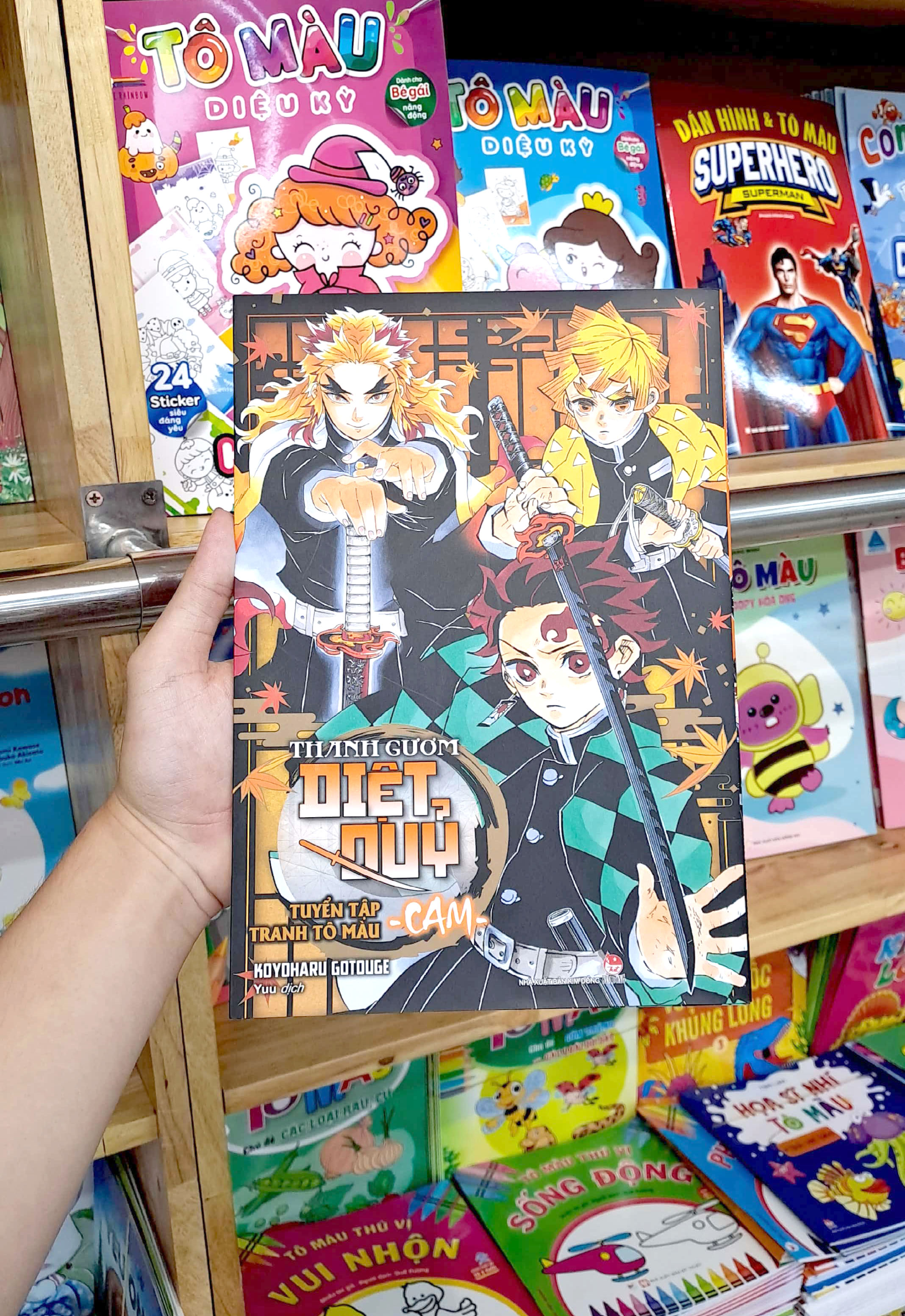 tuyển tập tranh tô màu thanh gươm diệt quỷ - cam