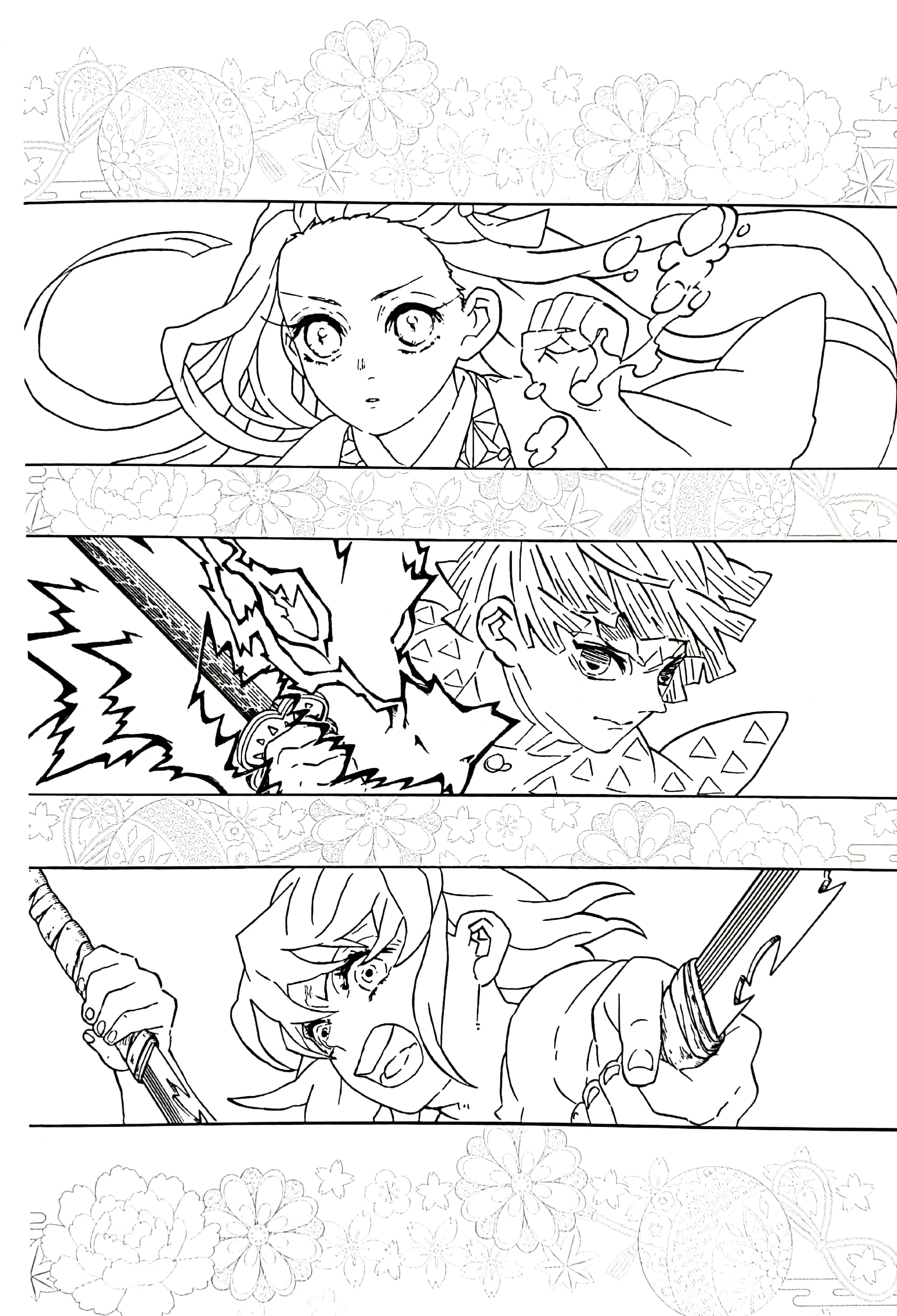 tuyển tập tranh tô màu thanh gươm diệt quỷ - lam