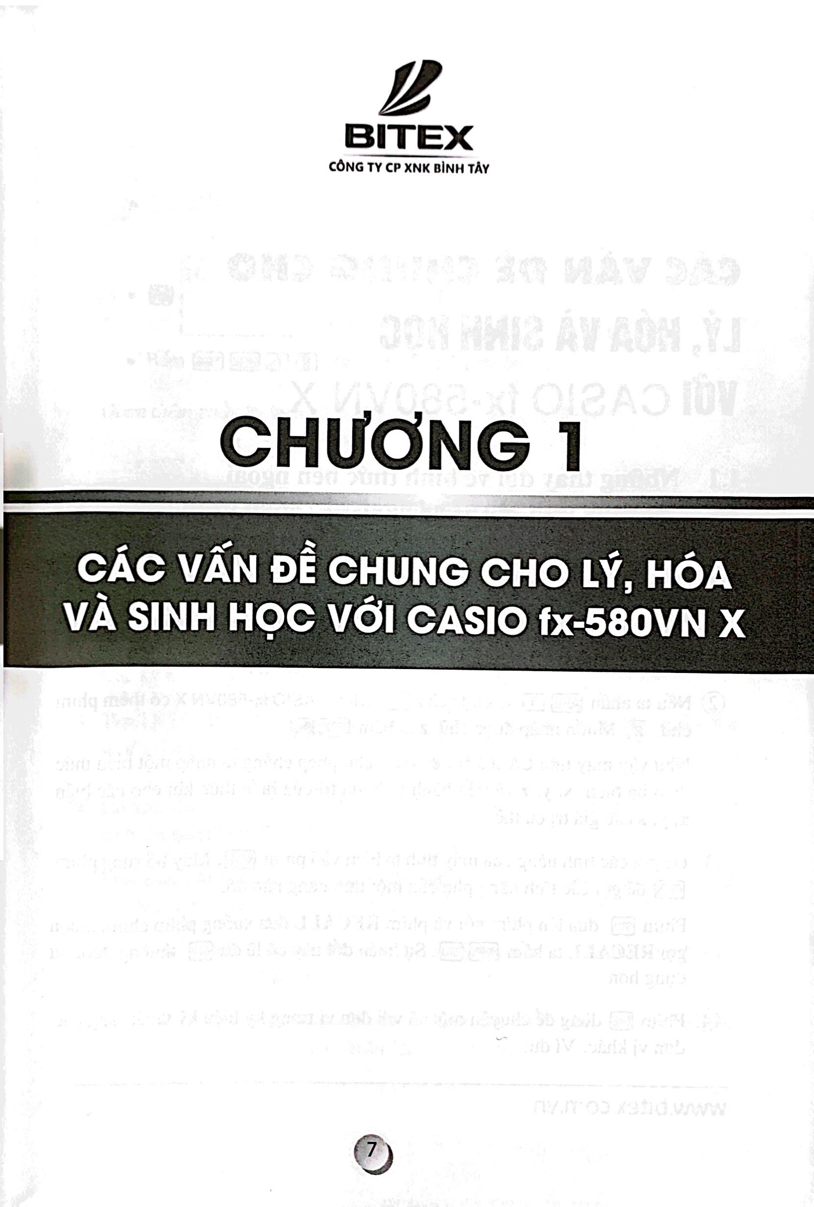 ứng dụng casio fx - 580vn x đối với các môn thpt lý - hóa - sinh