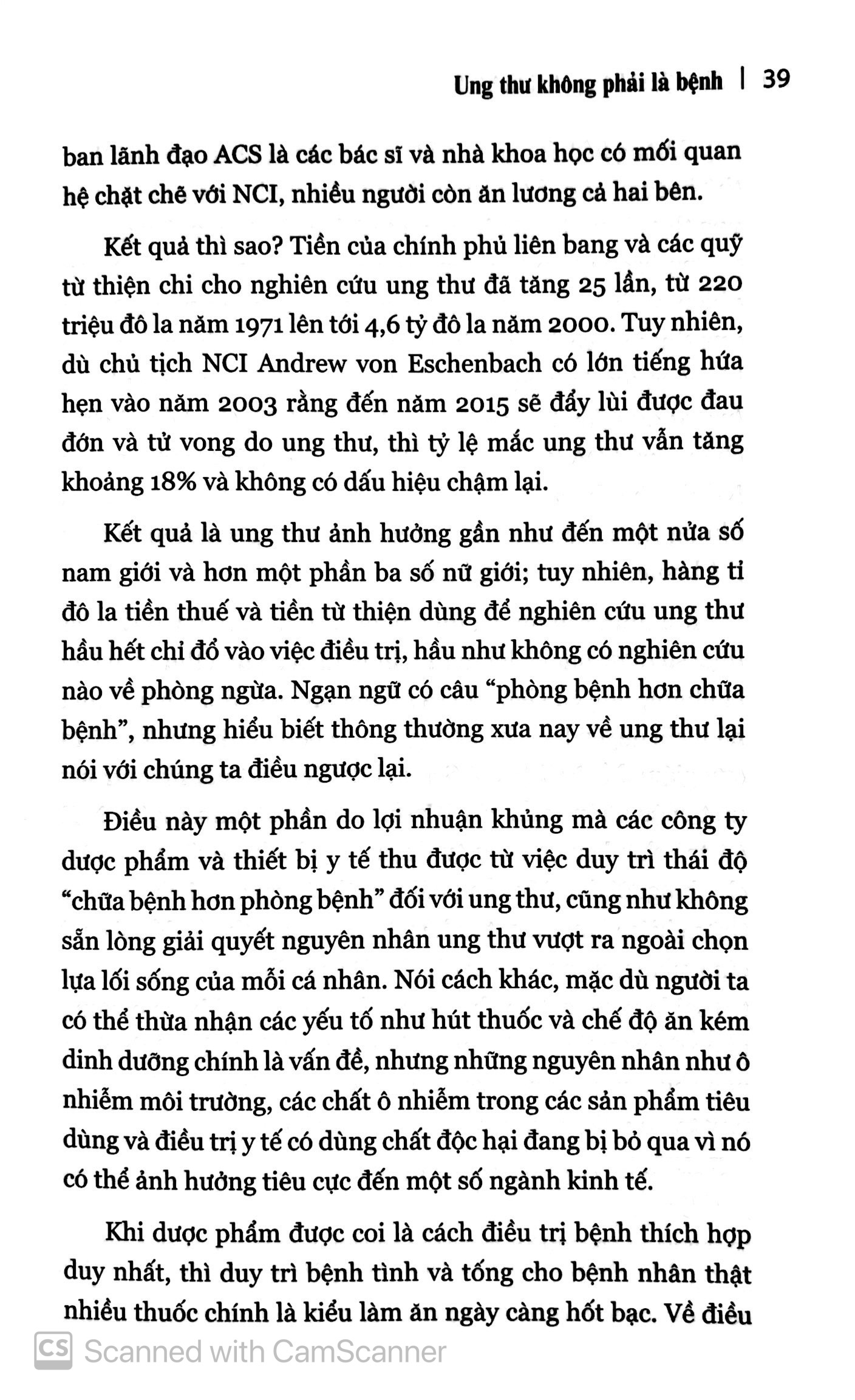 ung thư không phải là bệnh mà là cơ chế chữa lành