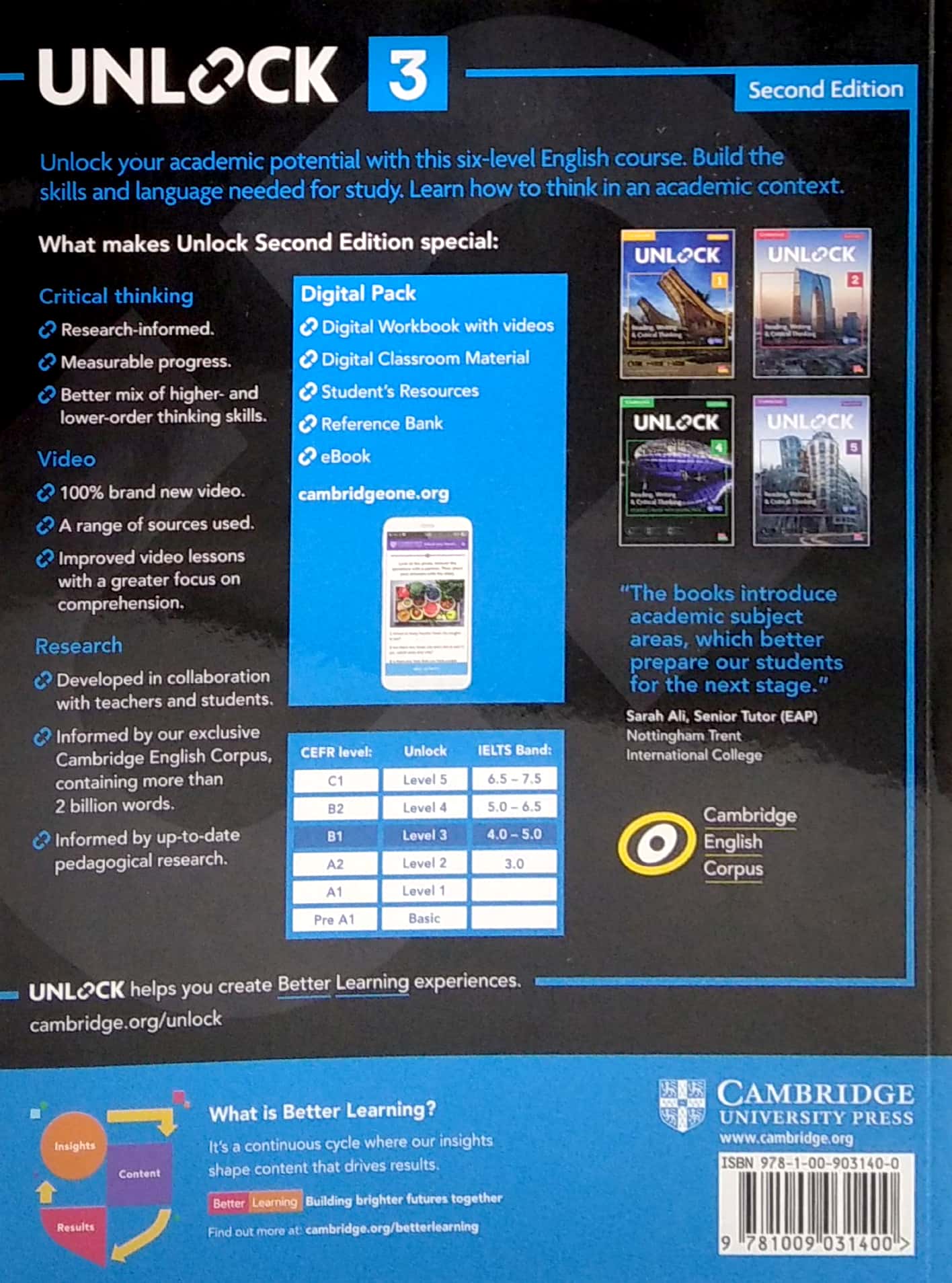 unlock level 3 reading, writing and critical thinking student's book with digital pack