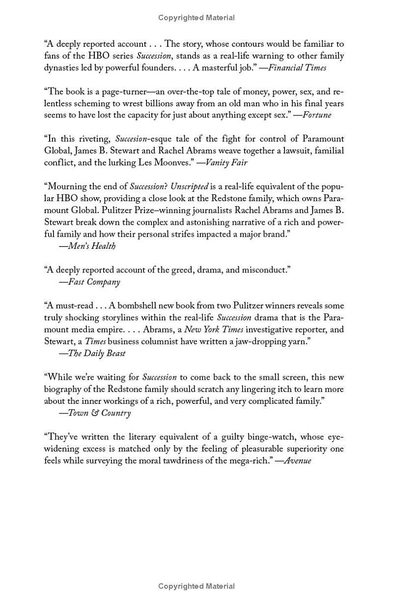 unscripted - the epic battle for a media empire and the redstone family legacy