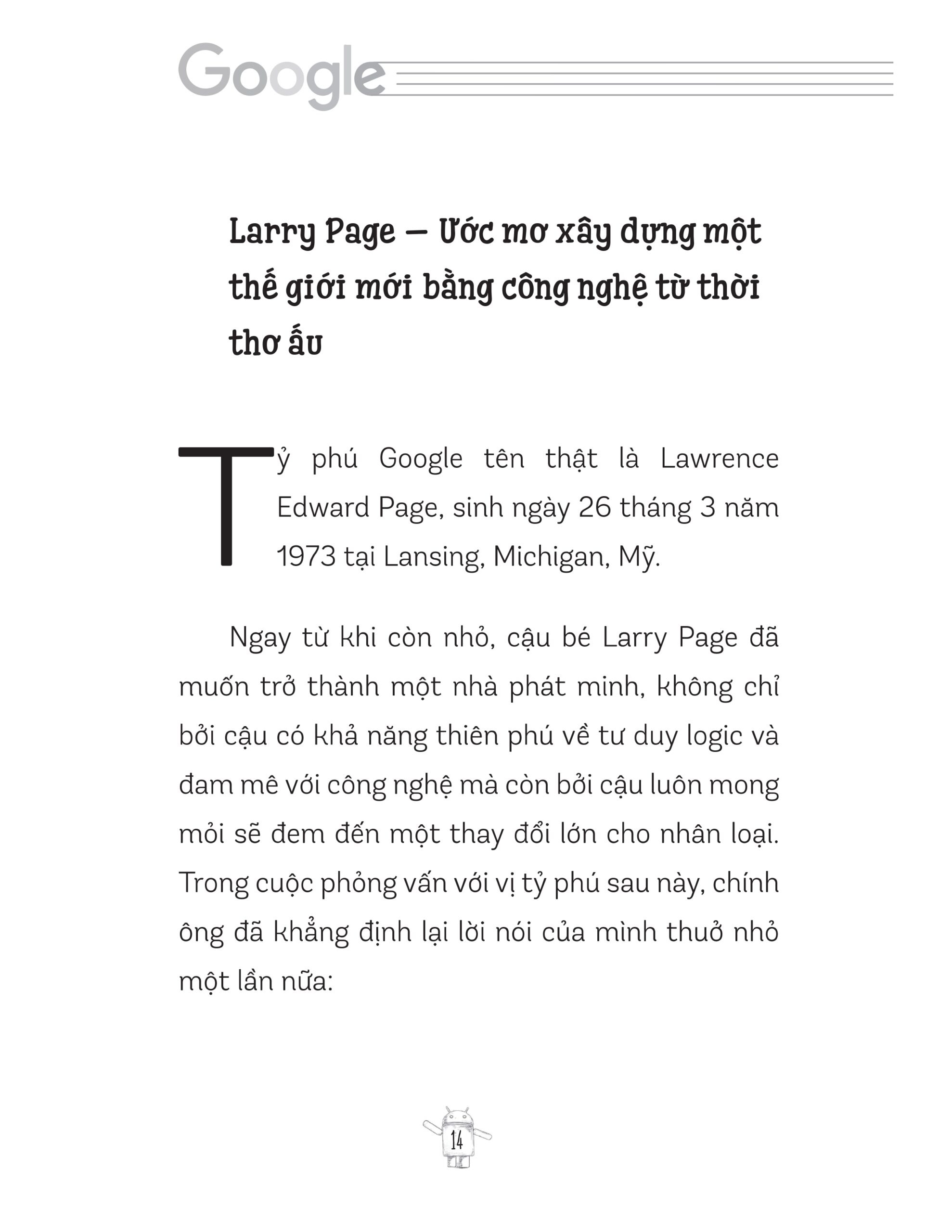 Ươm Mầm Tỷ Phú Nhí - Larry Page Và Sergey Brin - Cha Đẻ Của Công Cụ Tìm Kiếm Lớn Nhất Hành Tinh (Tái Bản 2025)
