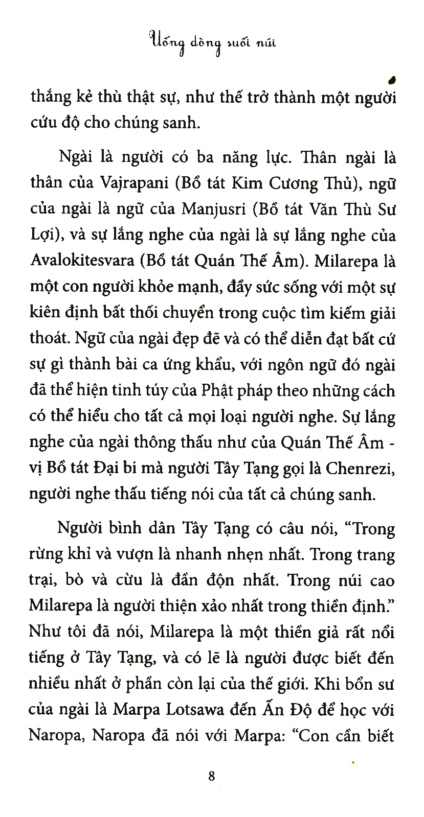 uống dòng suối núi