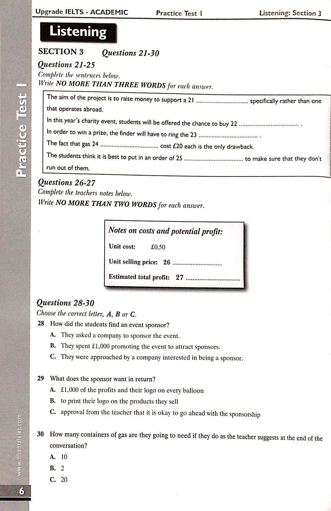 upgrade ielts: 6 practice tests (kèm cd)